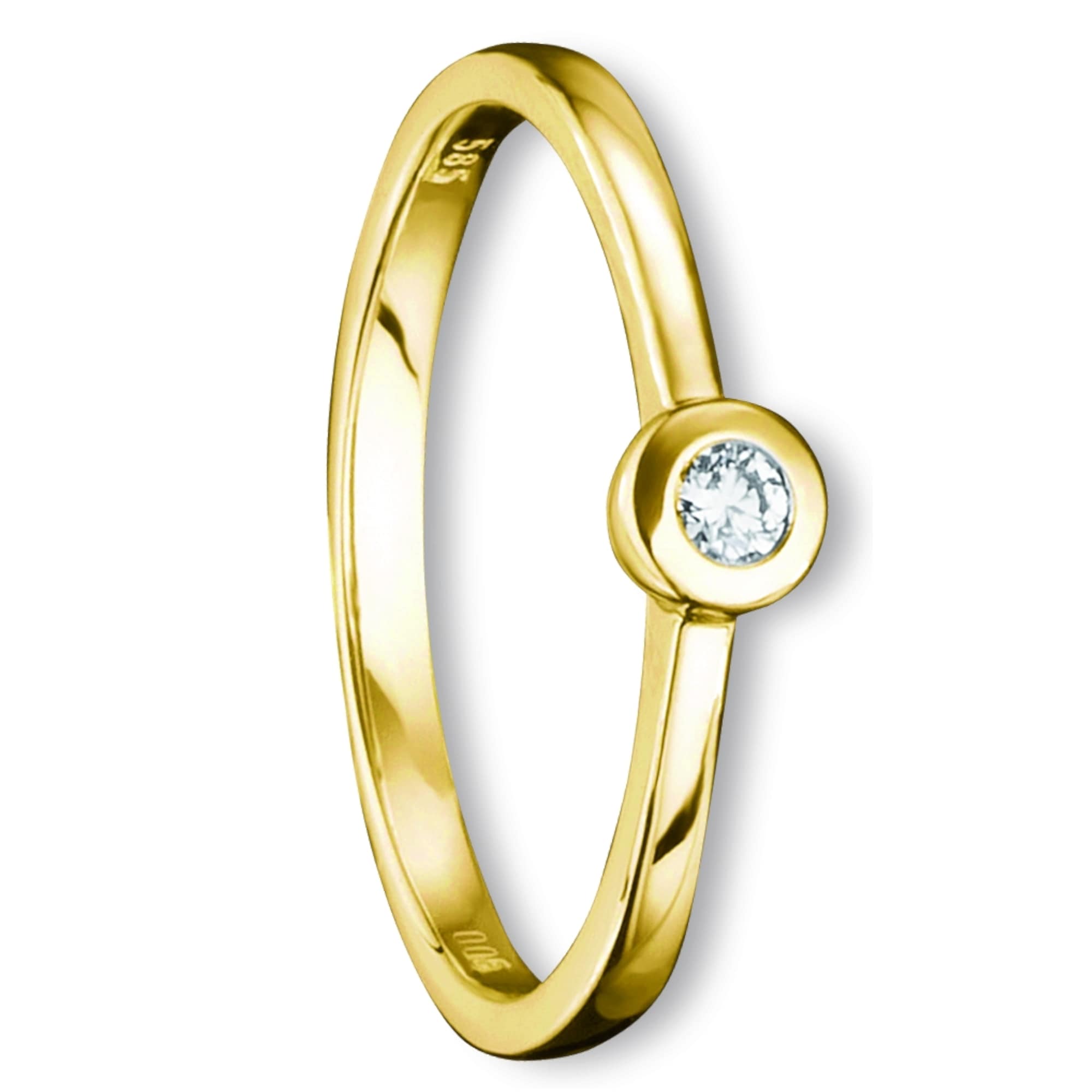 ONE ELEMENT Diamantring »0.07 ct Diamant Brillant Ring aus 585 Gelbgold«, Damen Gold Schmuck