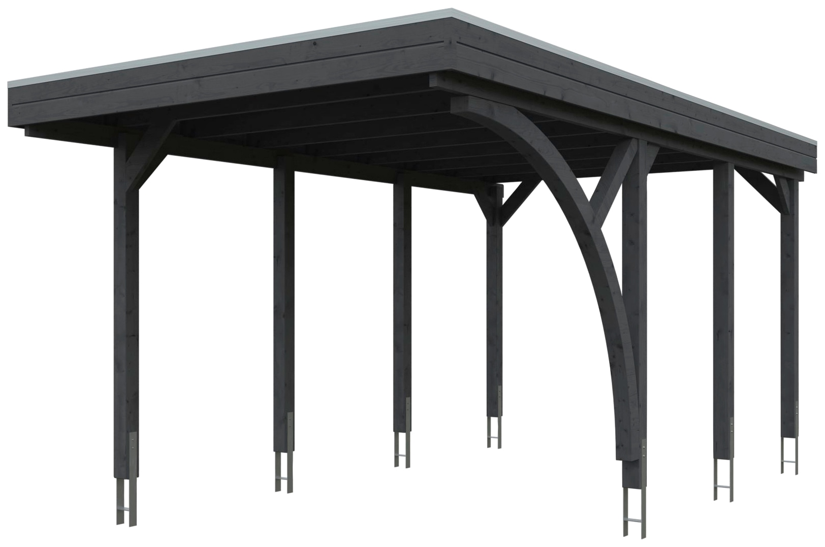 Skanholz Einzelcarport »Friesland Set 5«, Fichtenholz, 270 cm, dunkelgrau