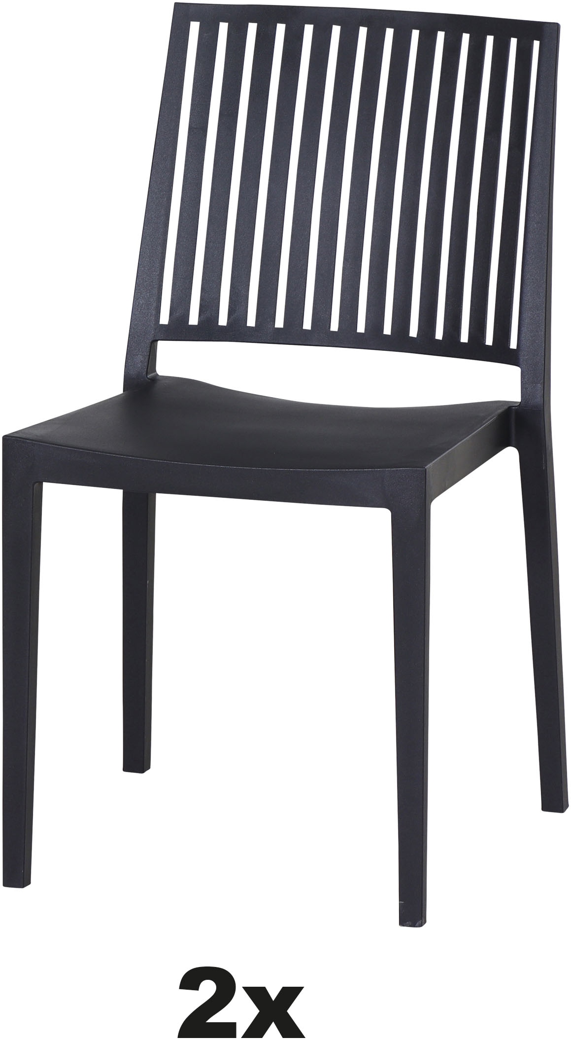 Siena Garden Gartensessel »Lane 2er Set Stapelstuhl anthrazit« Set, 2 Stk. tlg. Gestell, Polypropylen/Glasfaser