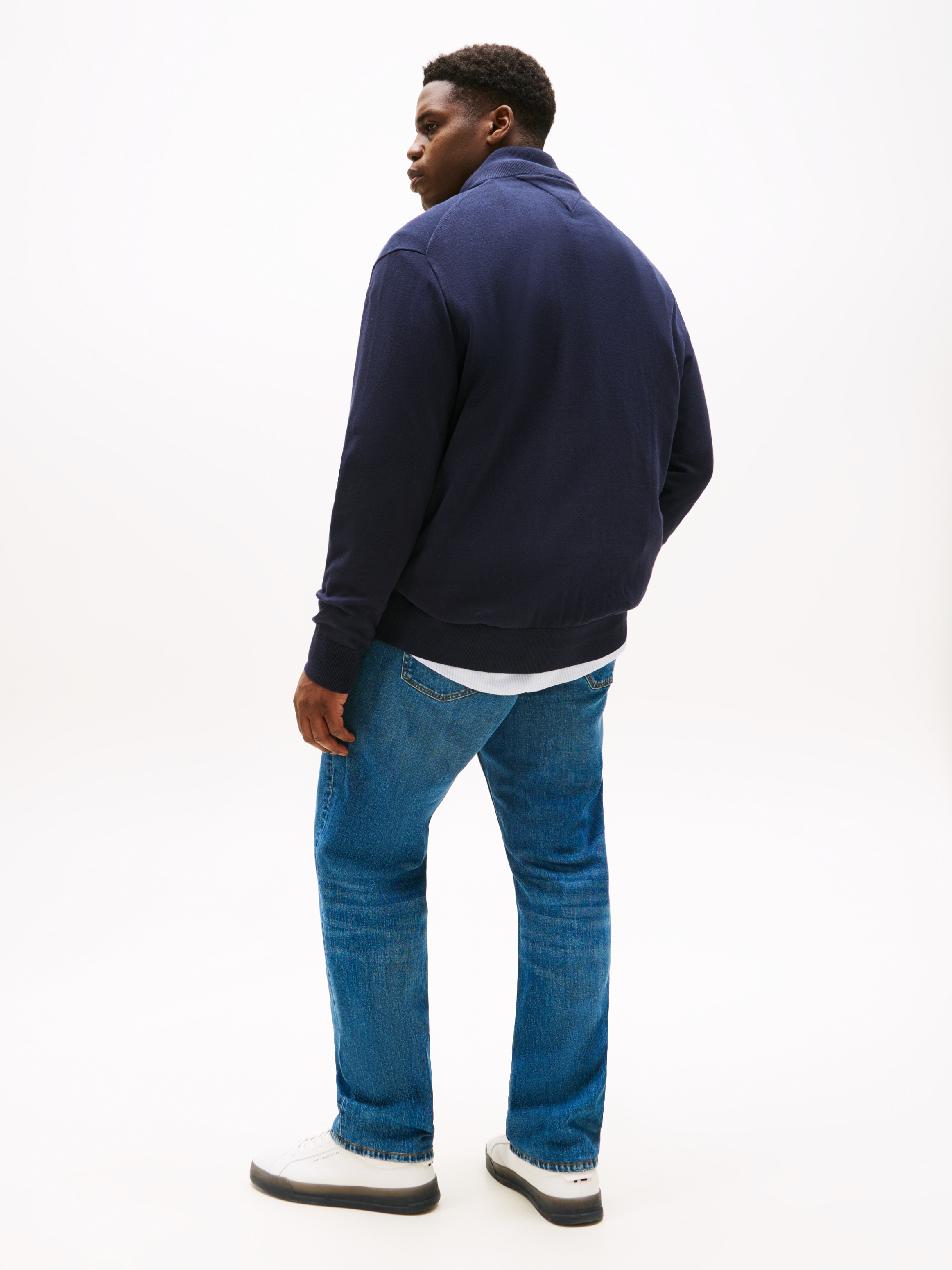 Tommy Hilfiger Big & Tall Strickjacke »BT-ESSENTIAL COTTON ZIP THRU-B«, Großen Größen