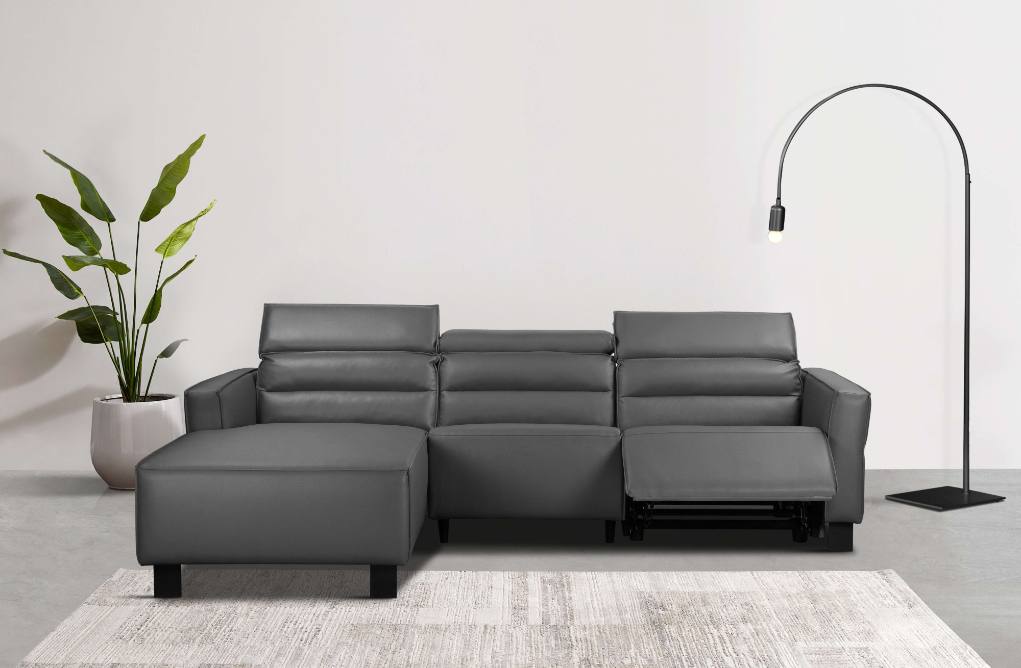 Places of Style Ecksofa »Carpari, L-Form, 263 cm, mit manueller o. elektrischer Relaxfunktion«, und USB/ Kopfteilverstellg