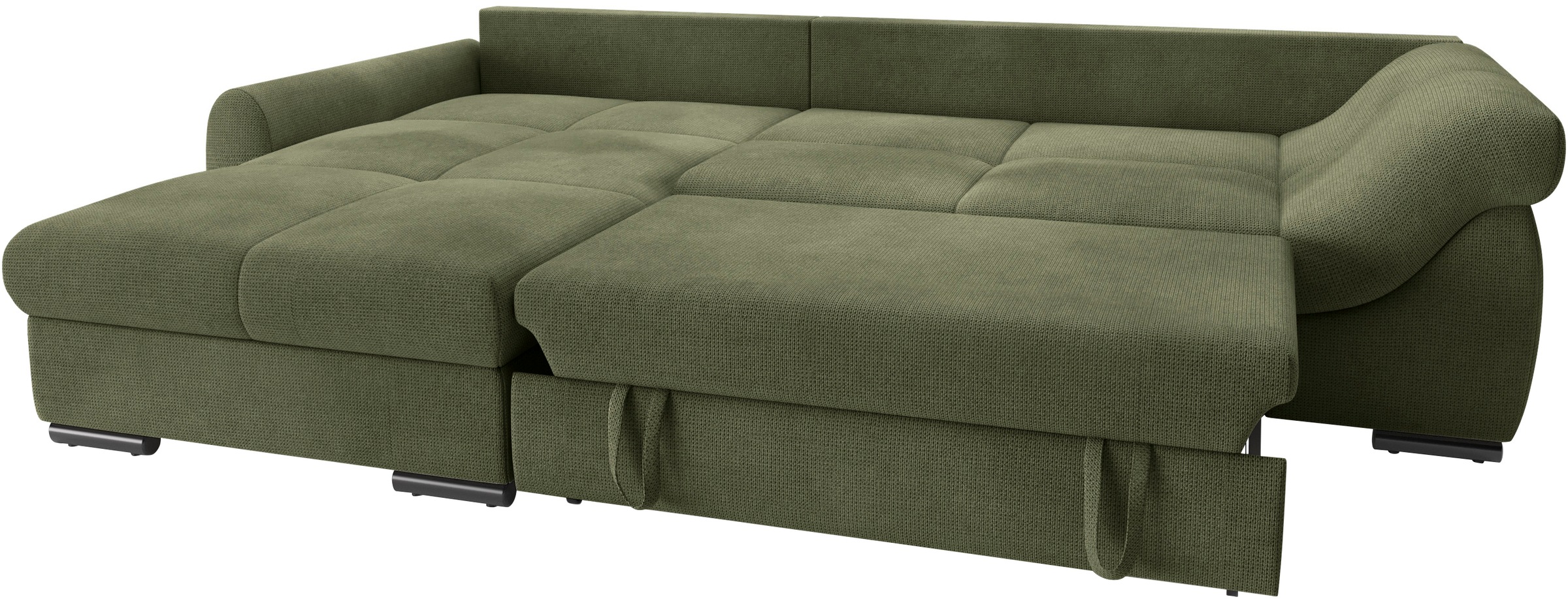 Mr. Couch Ecksofa »Livorno L-Form«, inkl. Hochschläfer-Bettauszug, XL-Bettkasten weiß beschichtet