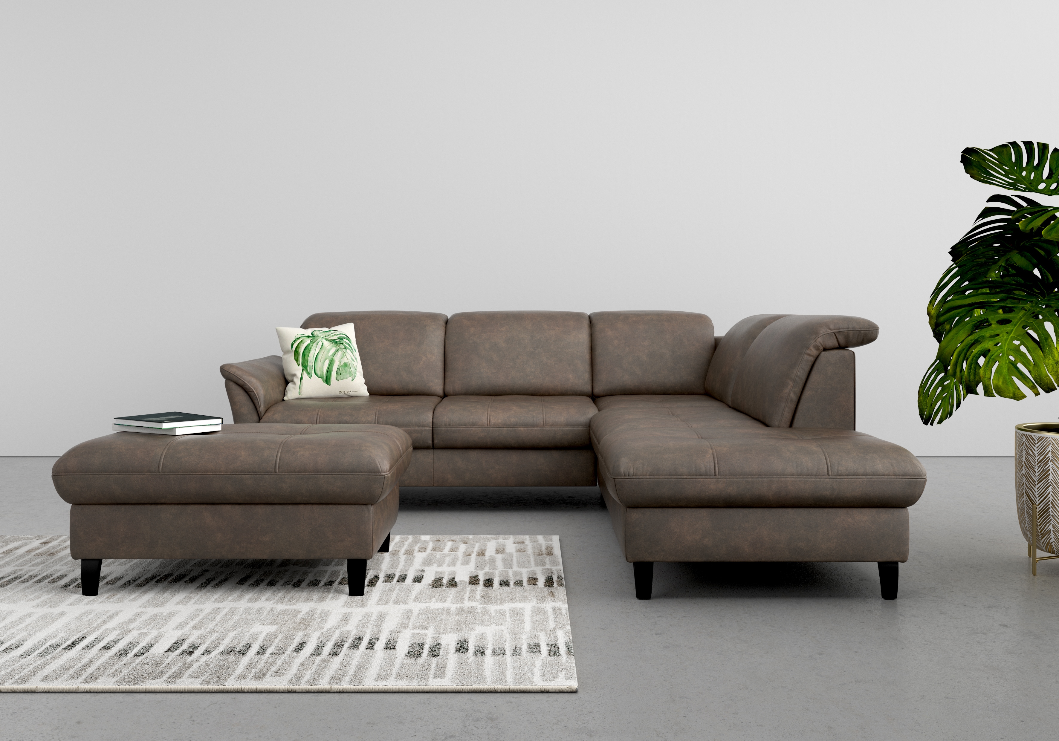 sit&more Ecksofa "Maggiore L-Form" wahlweise mit Kopfteilverstellung, Schlaffunktion und Stauraum