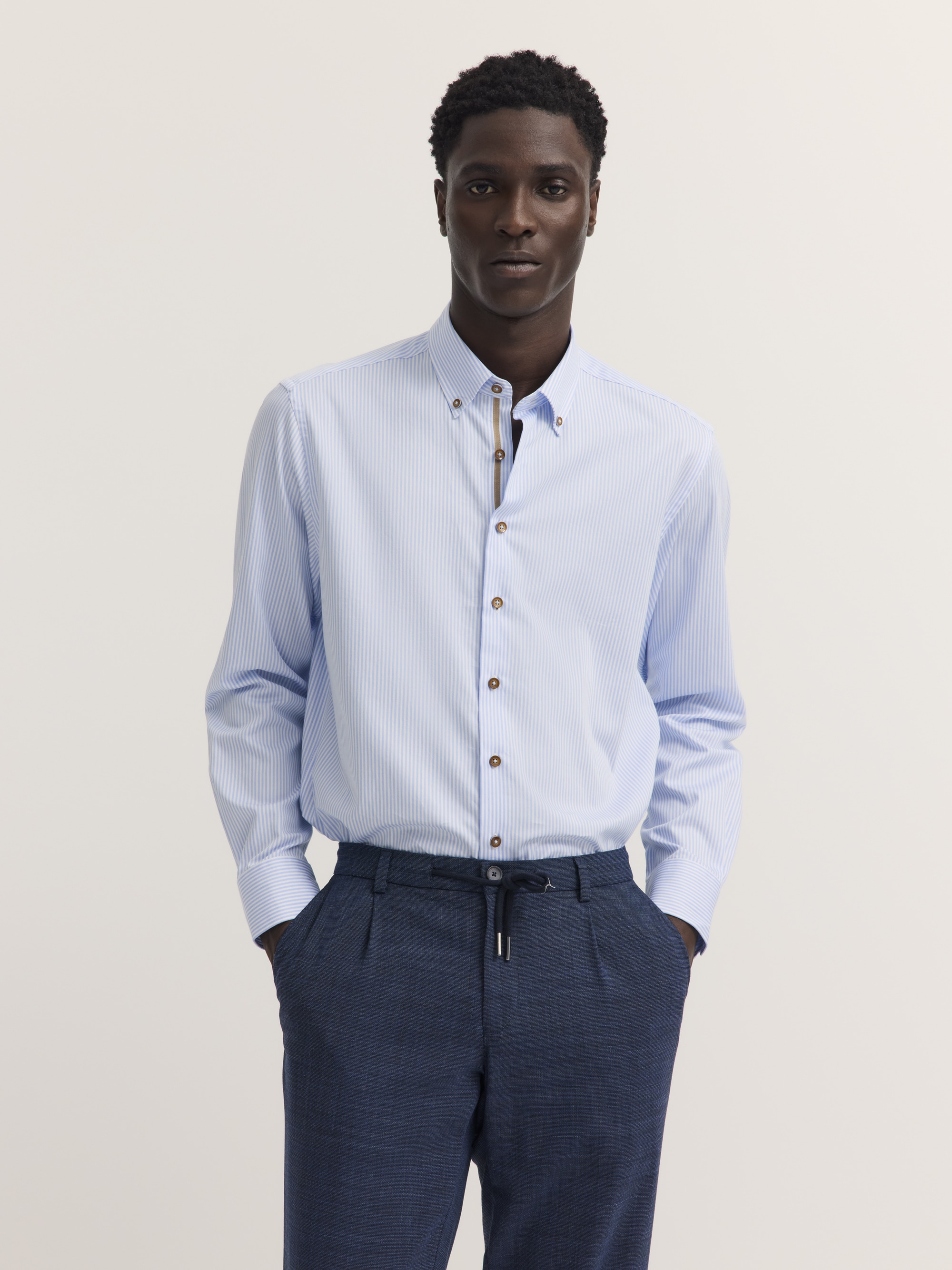 bugatti Businesshemd "Easy-Care" gestreift mit Satin-Optik günstig online kaufen