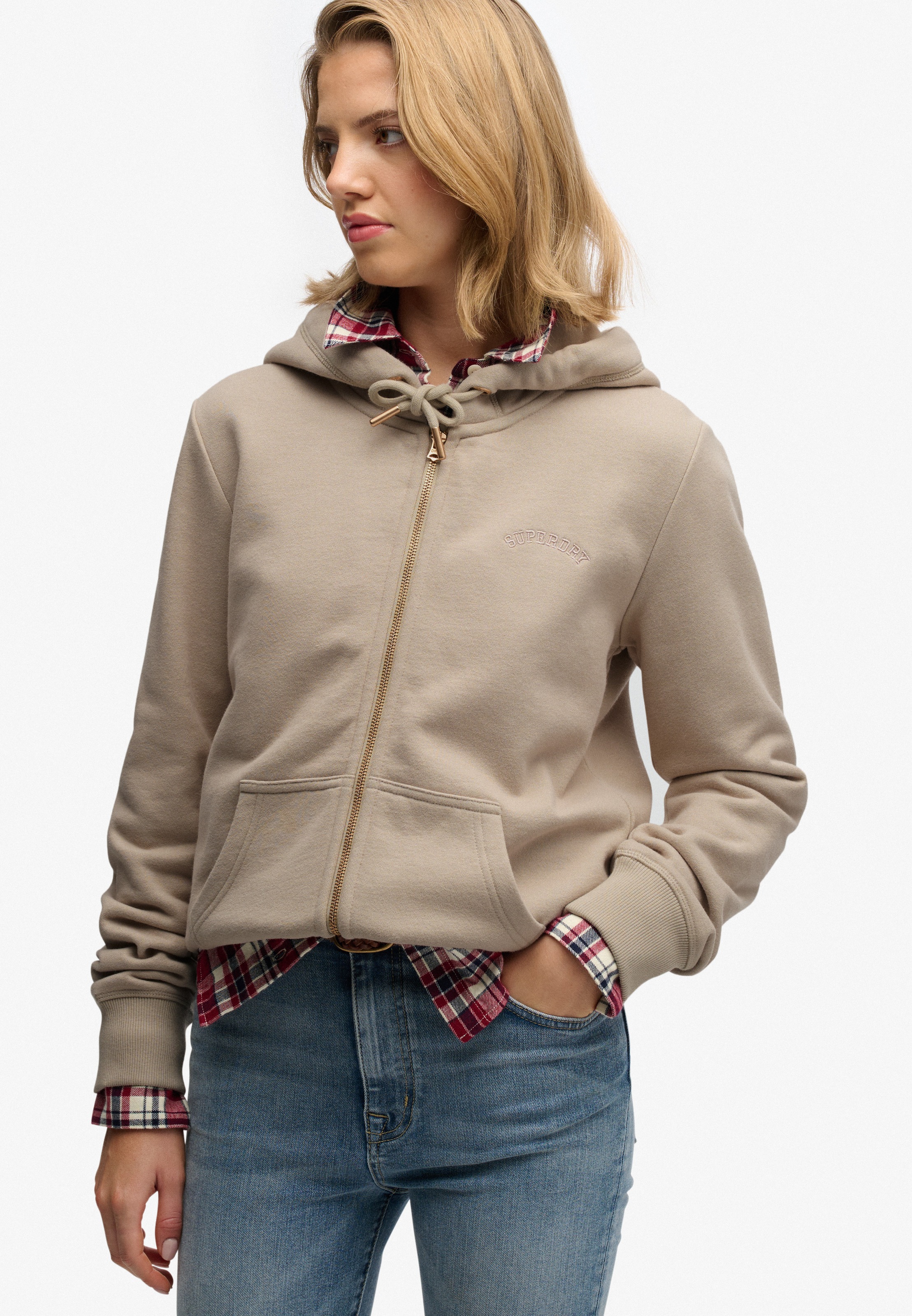Superdry Kapuzensweatjacke "Essential Logo Ziphood Hb" günstig online kaufen