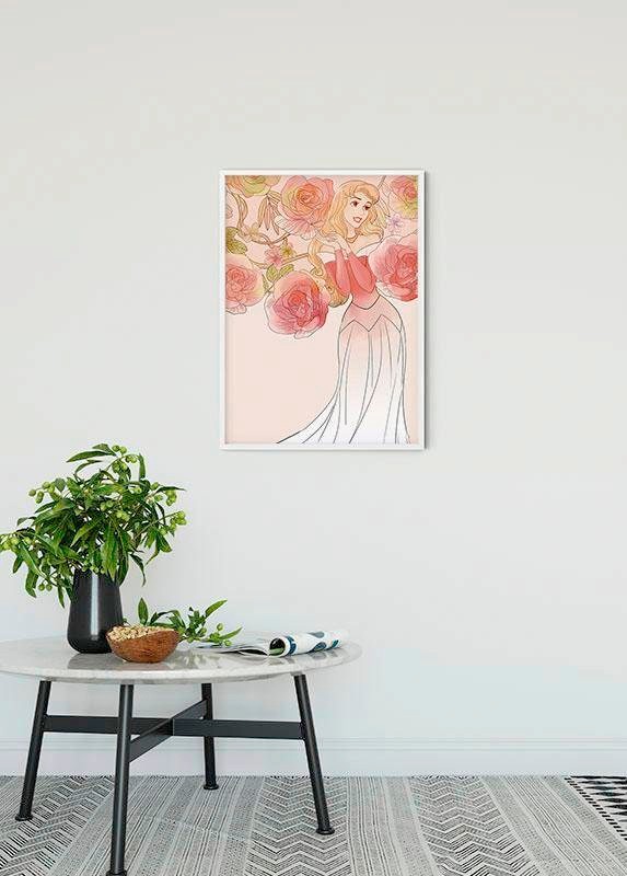 Komar Bild »Sleeping Beauty Roses«, Disney, (1 St.), Wandbild zur Dekoration im Kinderzimmer - ohne Rahmen