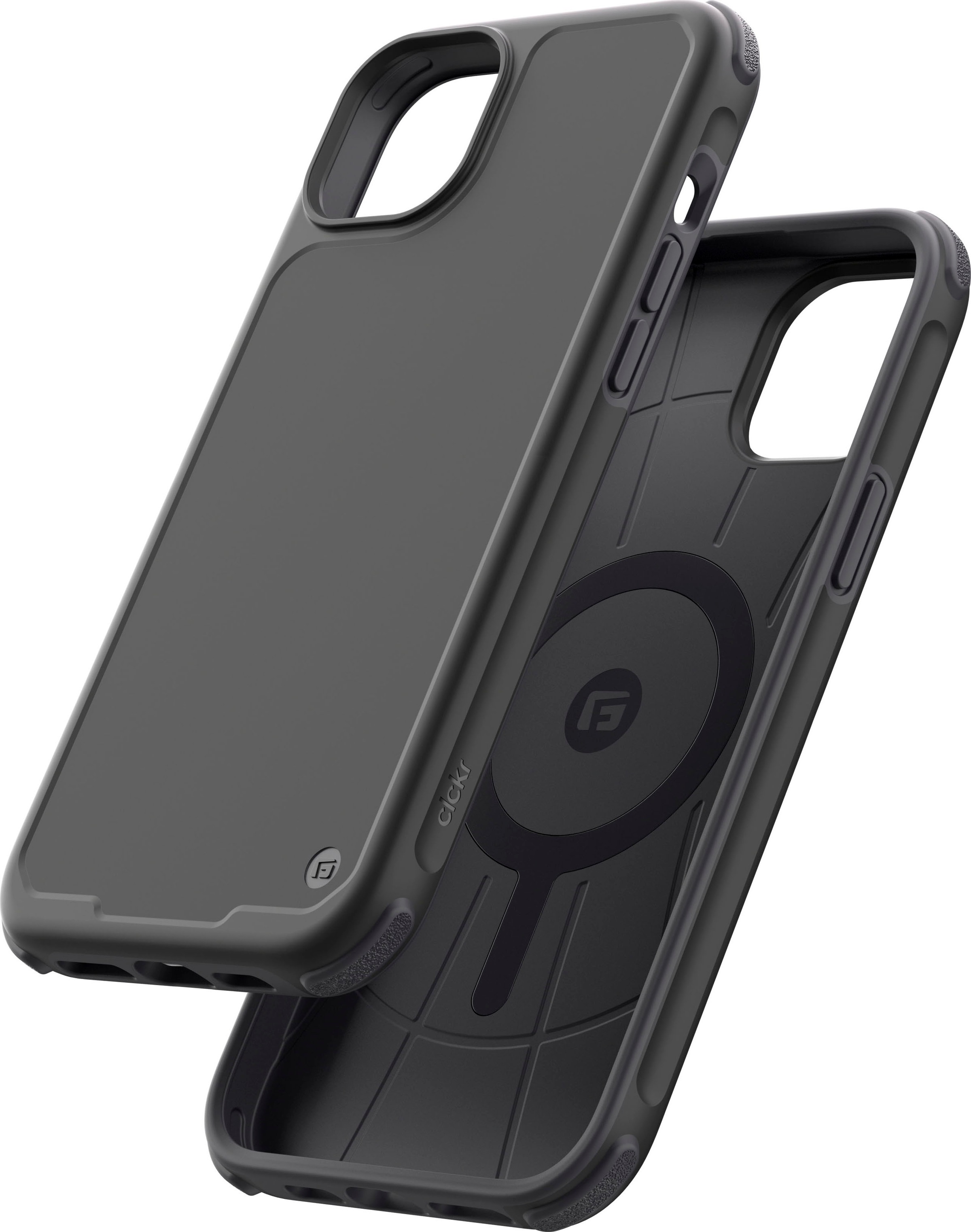 CLCKR Backcover »CLCKR Carbon Magsafe for iPhone 15 Plus black/grey«, Apple iPhone 15 Plus