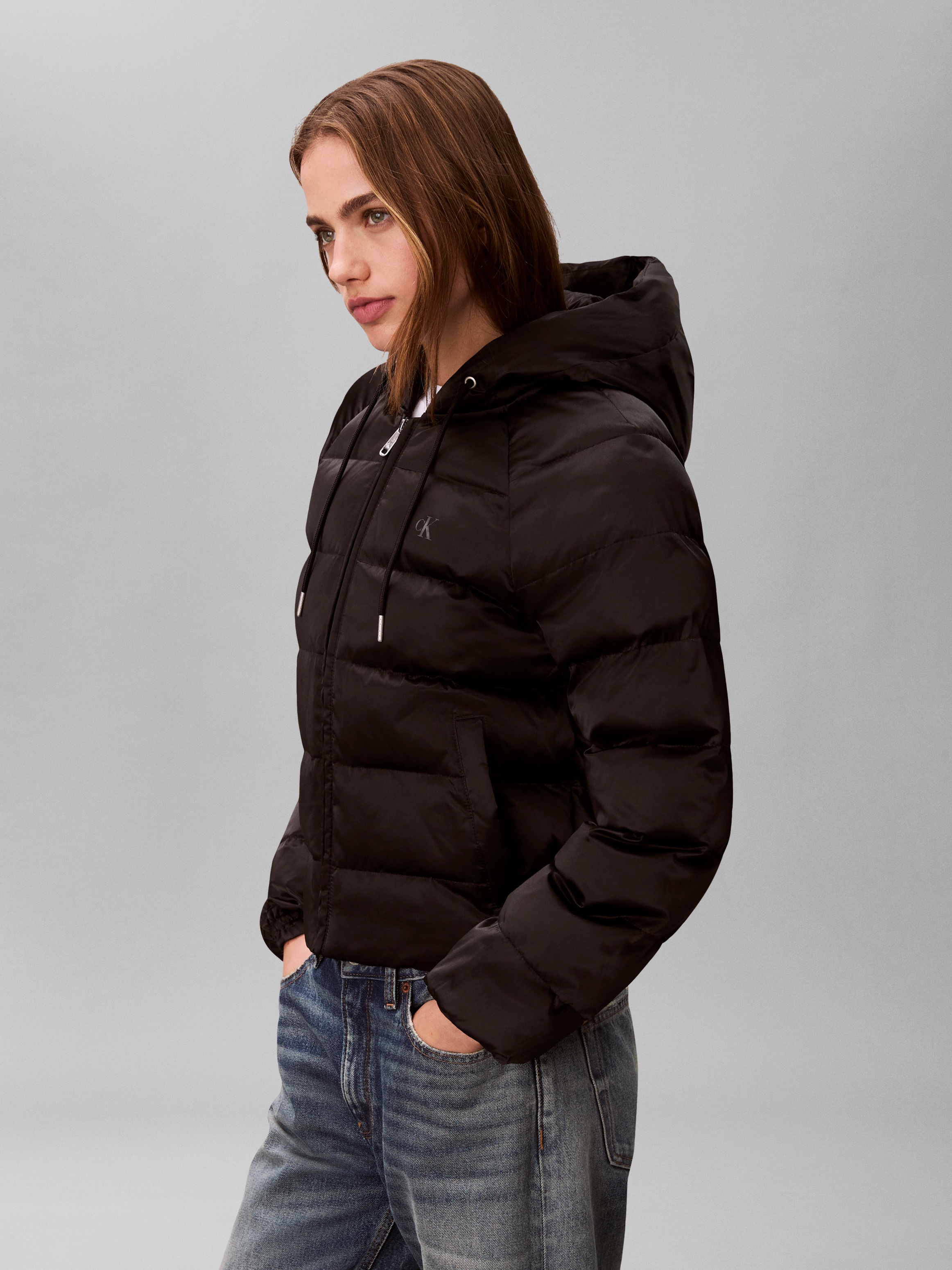 Calvin Klein Jeans Steppjacke mit Kapuze Regular fit mit Rundhalsausschnitt günstig online kaufen