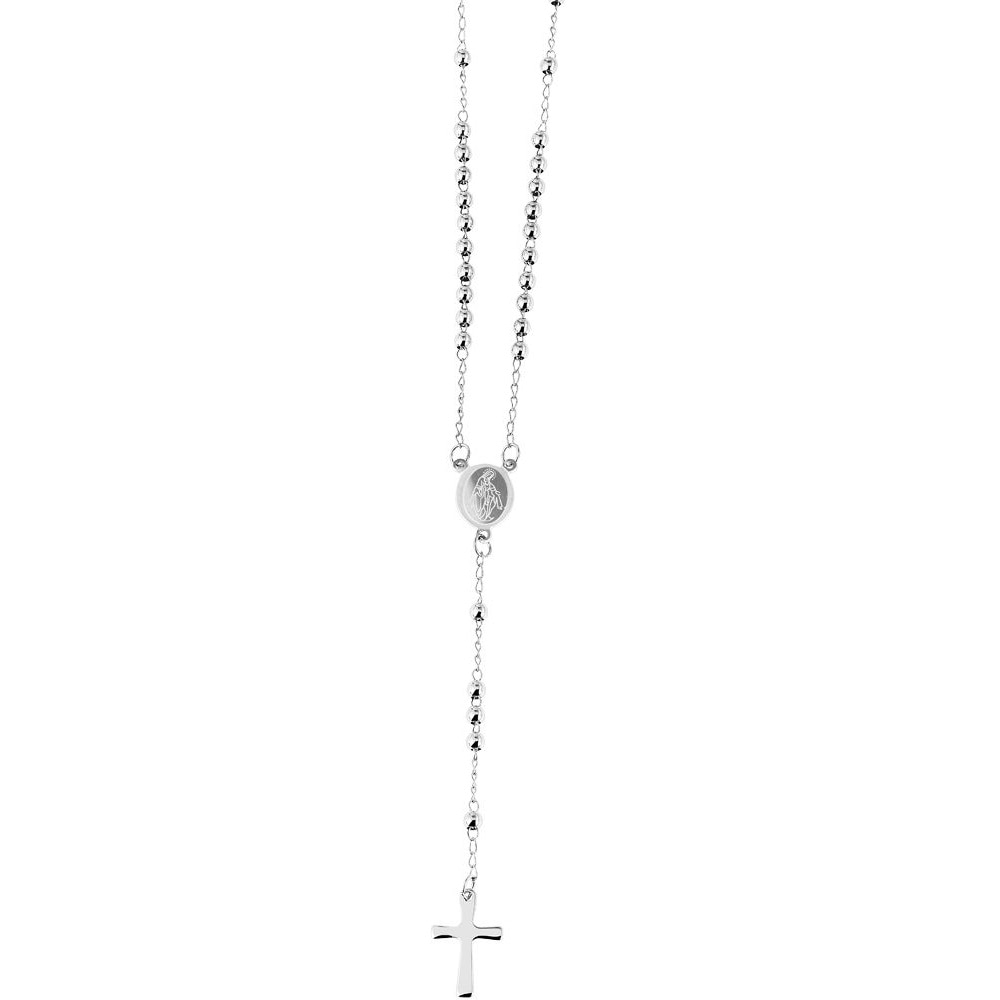 ADELIA ́S Damen Gliederkette "Halskette – Rosenkranzkette aus Edelstahl 48 cm", 48cm, Edelstahl, silber, Edelstahl, Halsketten, Ein stilvolles