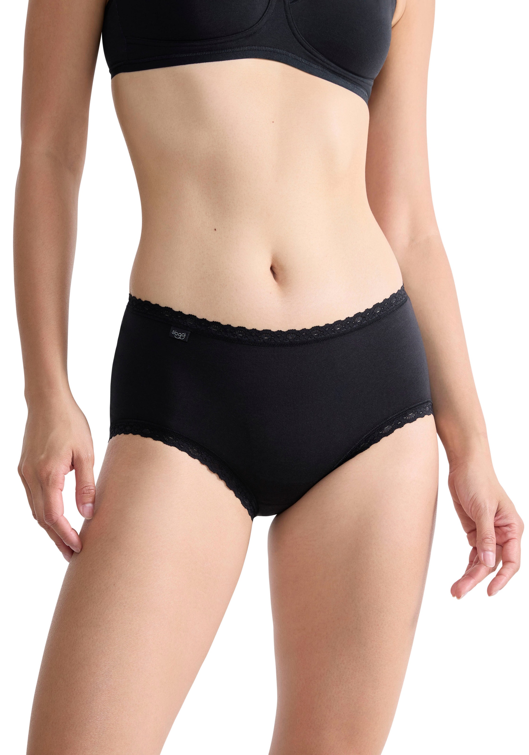sloggi Midislip "24/7 Cotton Lace" 3er Pack, mit zarter Spitze, Baumwollmis günstig online kaufen