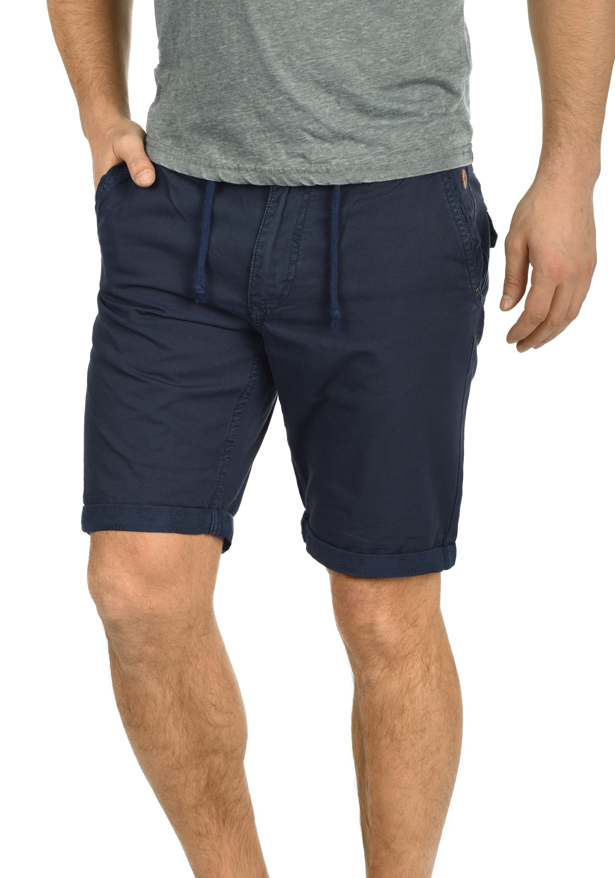 Blend Chinoshorts "BHClaudio" Chino Shorts mit Print am Saumumschlag günstig online kaufen