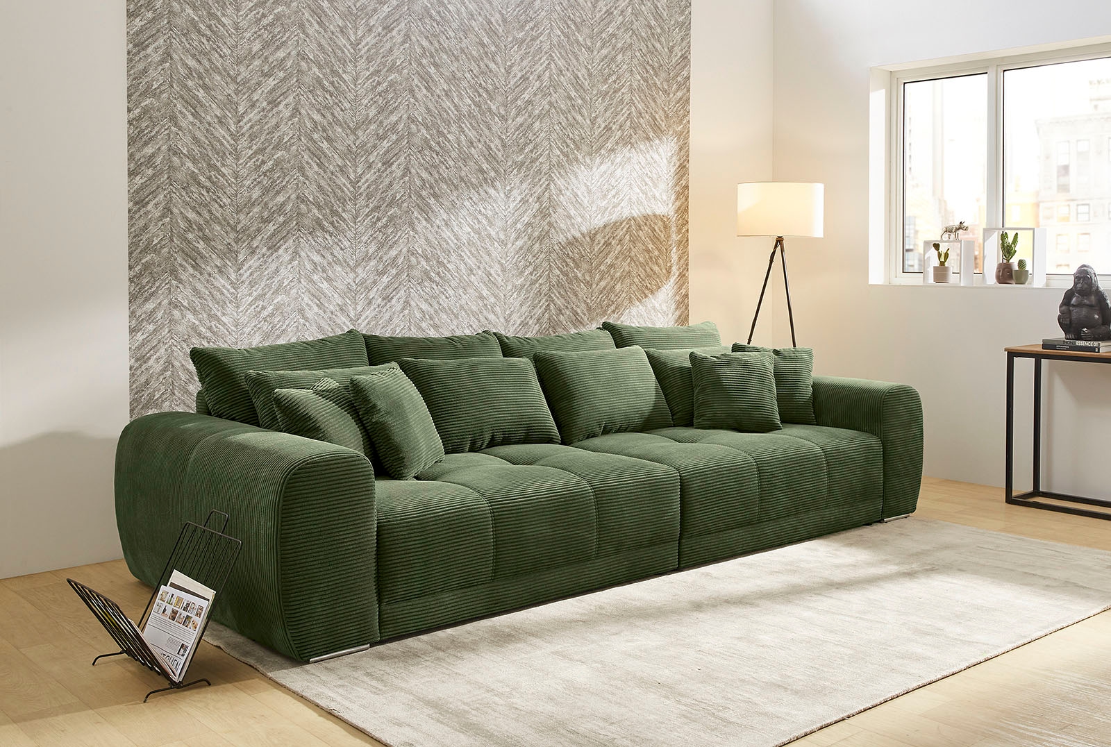 Jockenhöfer Gruppe Big-Sofa "Moldau, B. 306 cm, mit Federkernpolsterung, Liegefläche 120x240 cm" Mega-Sofa im XXL-Format, Federkern, 12 Kissen