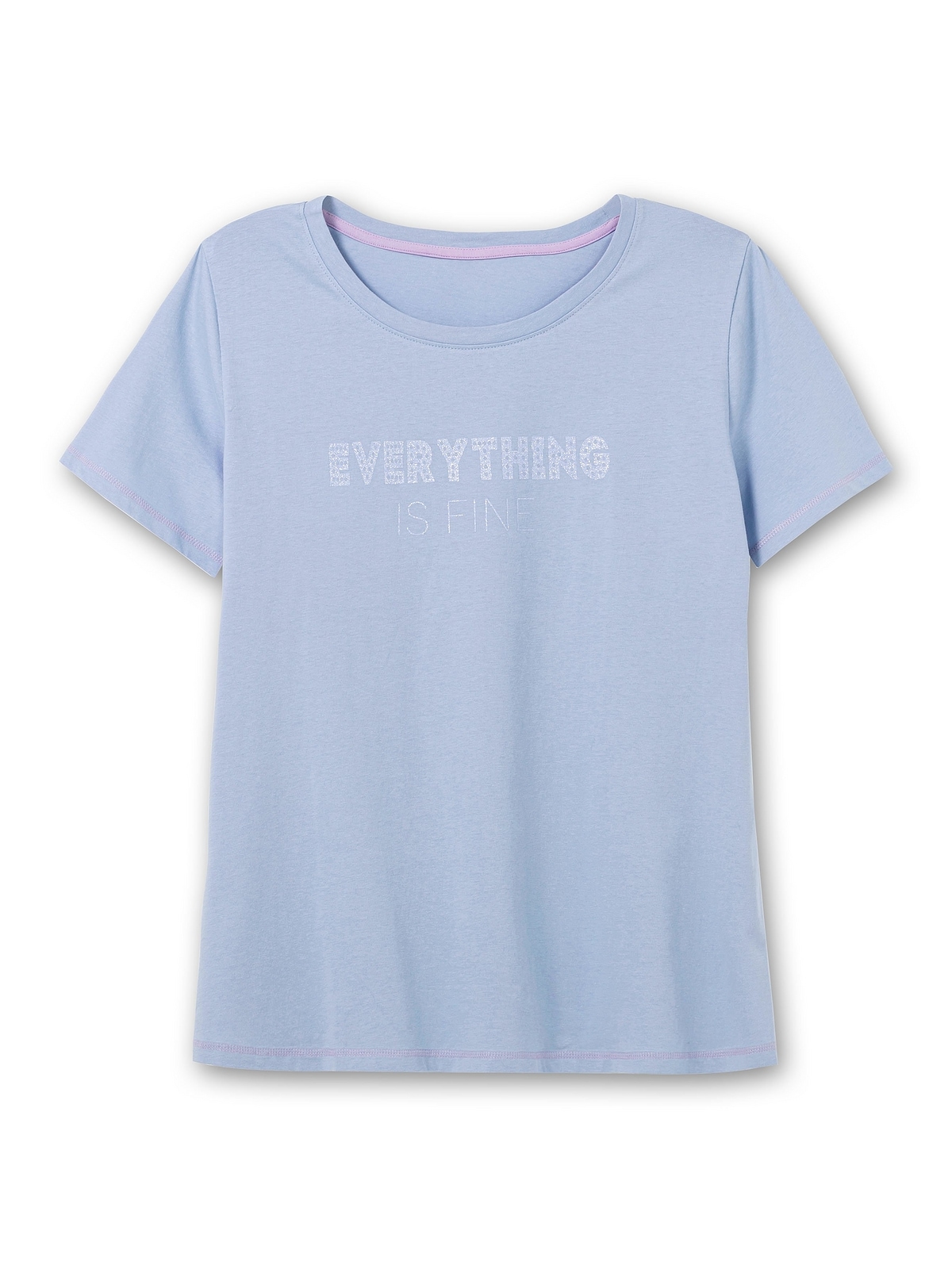 Sheego T-Shirt »Große tailliert Wordingprint, bestellen BAUR Größen«, leicht für | mit