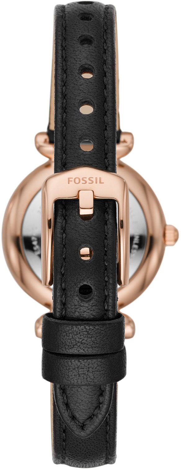Fossil Quarzuhr »CARLIE MINI«, Armbanduhr, Damenuhr, Lederarmband