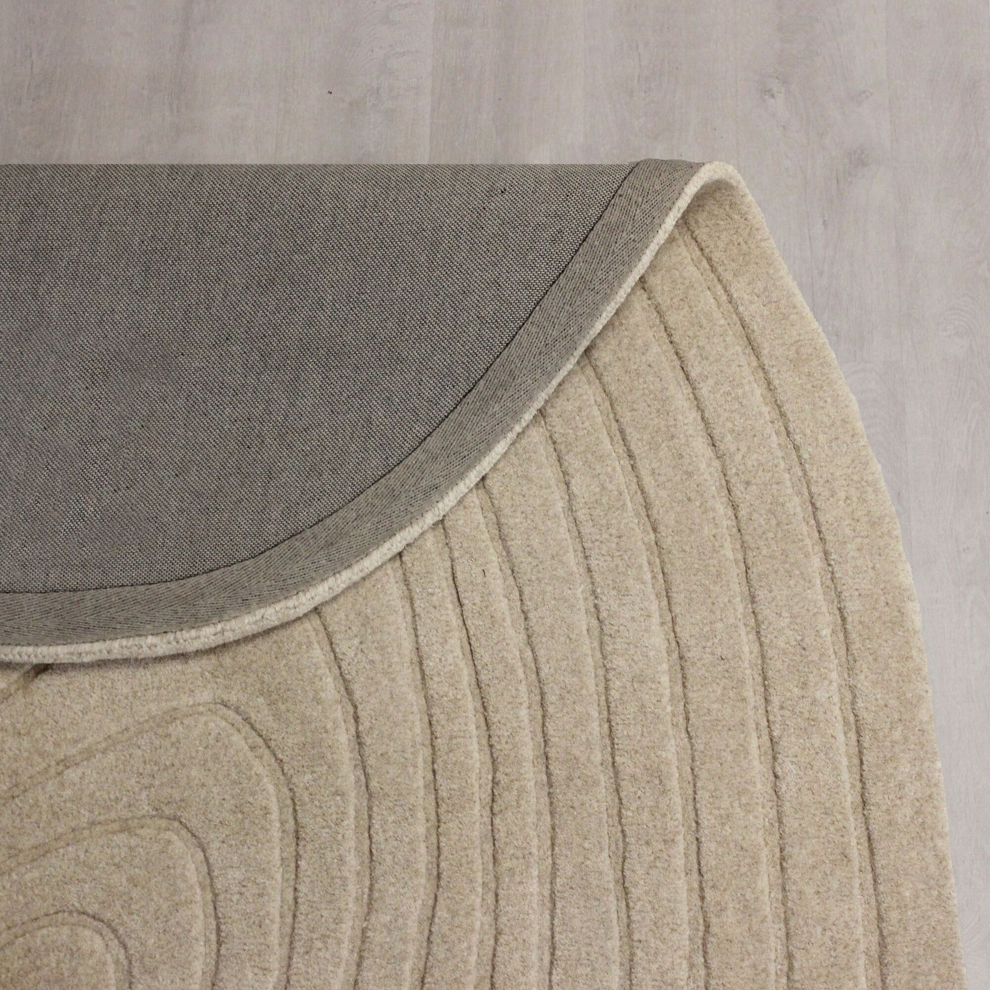 FLAIR RUGS Wollteppich »Puddle«, rechteckig, 9 mm Höhe, Wollteppich in Pfützenform