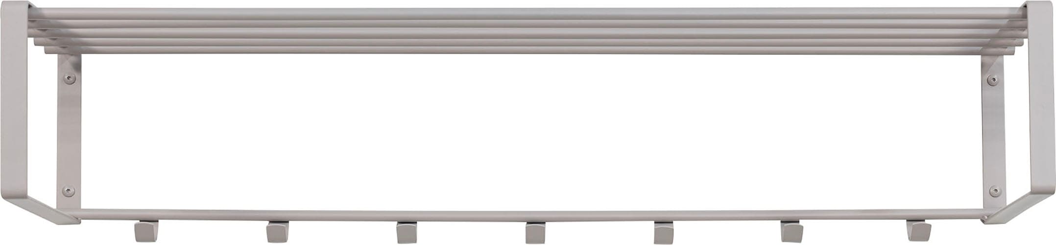 Spinder Design Garderobenleiste »REX«, (1 St.), Wandgarderobe aus Stahl mit Hutablage und 5 bzw. 7 Haken