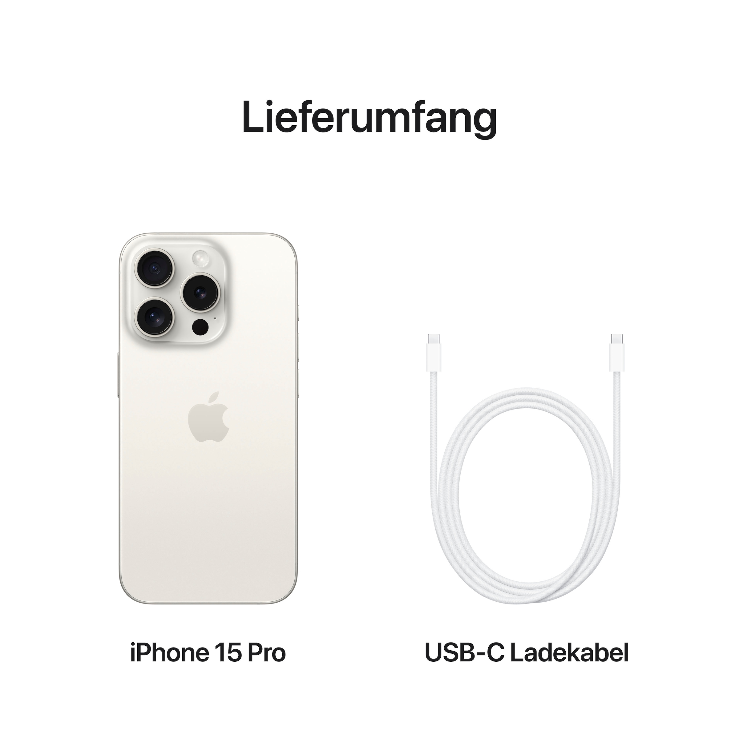 Apple Smartphone »iPhone 15 Pro 1TB«, White Titanium, 15,5 cm/6,1 Zoll, 1000 GB Speicherplatz, 48 MP Kamera