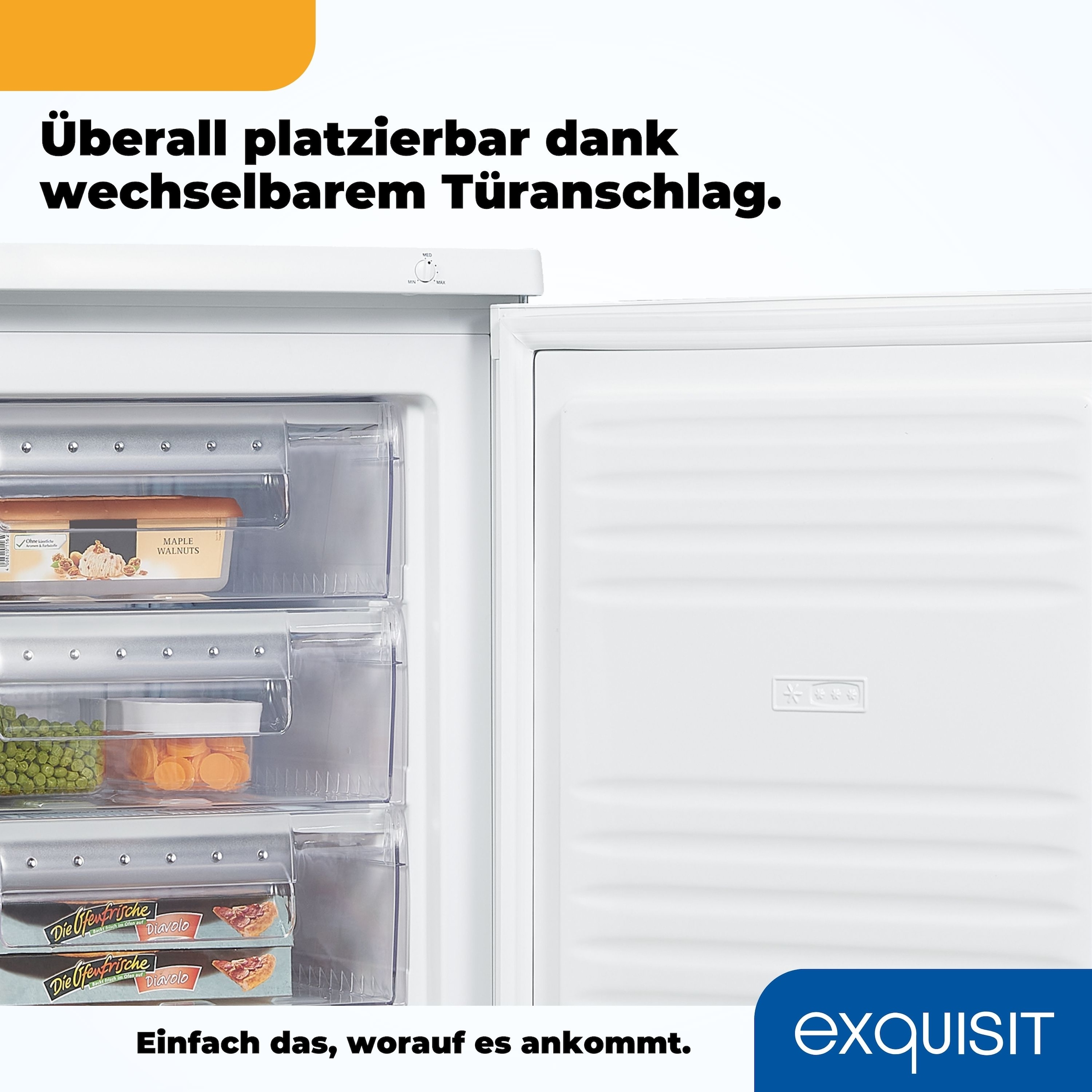 exquisit Gefrierschrank »GS12-040E weiss«, 85,5 cm hoch, 55,0 cm breit, 91 L Volumen, 4 Sterne Gefrieren