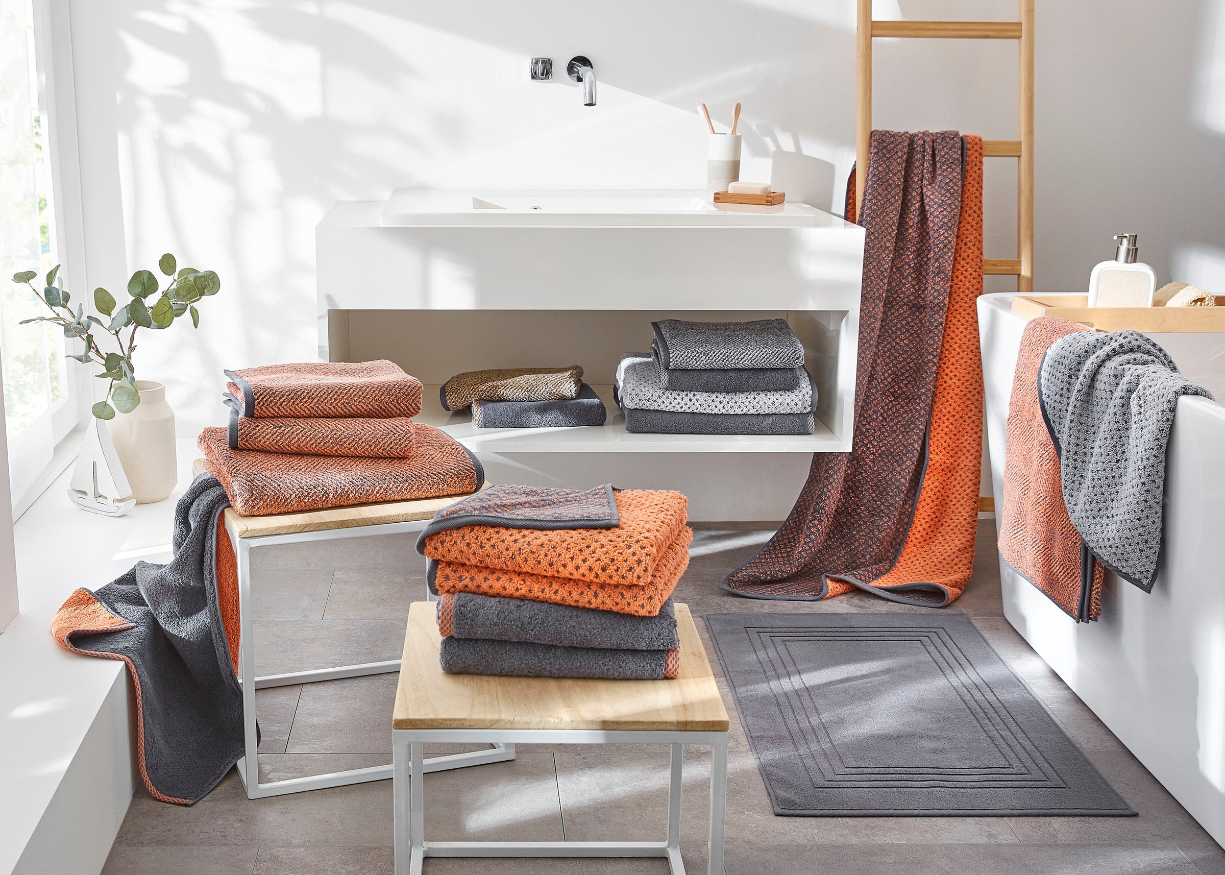 Dyckhoff Handtuch Set "Golden Shades Herringbone" Set 6 Stk. Walkfrottier 4 günstig online kaufen