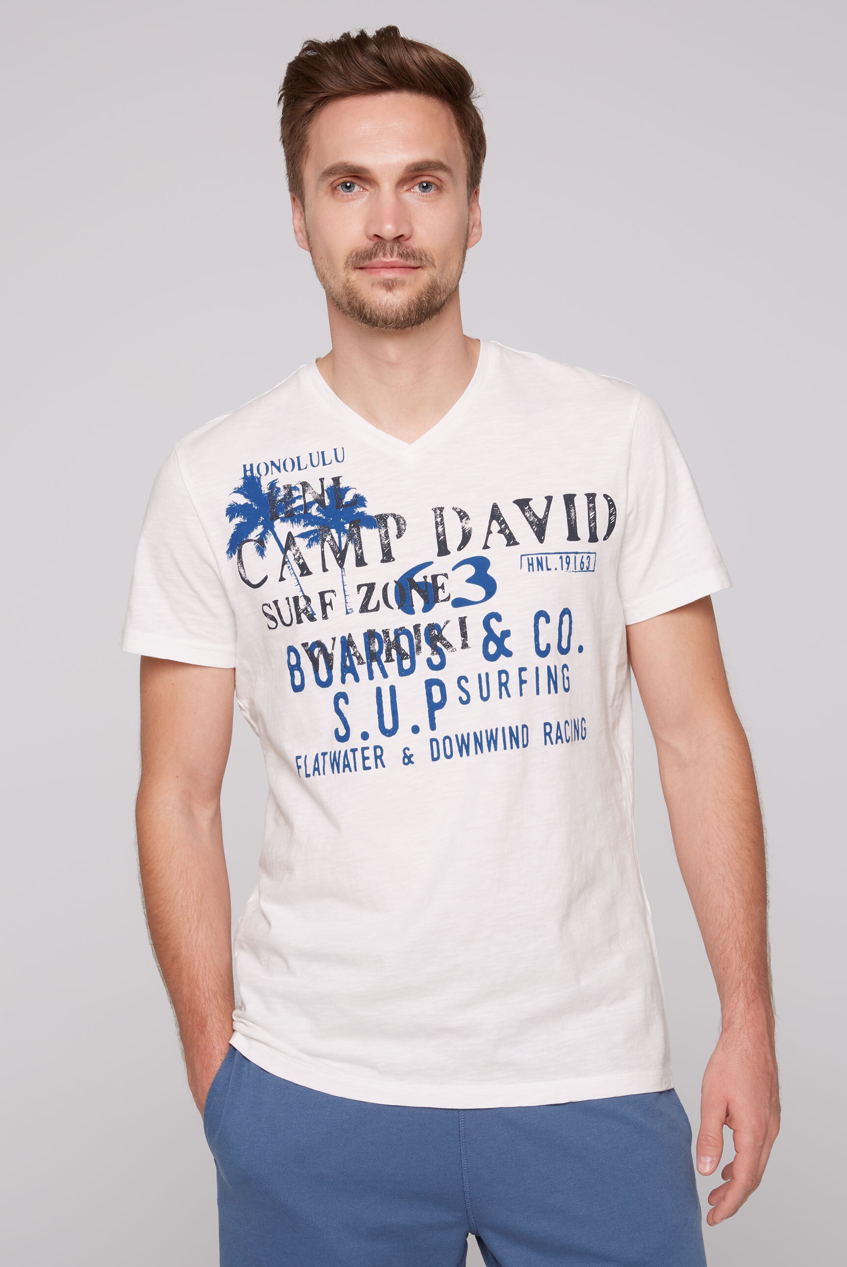 CAMP DAVID V-Shirt, aus Baumwolle