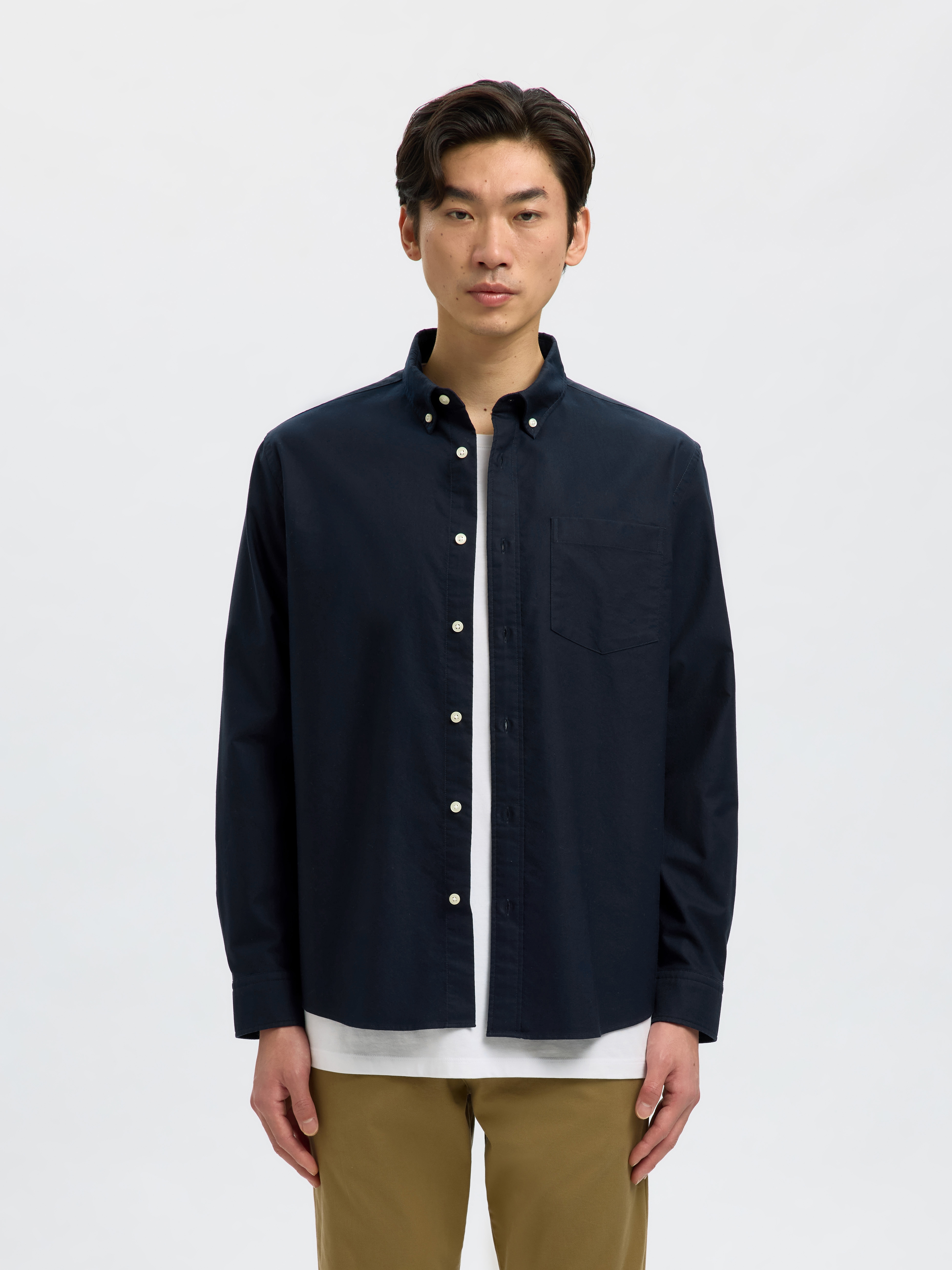 SELECTED Langarmhemd "SLHREGRICK-OX SHIRT LS NOOS" Baumwolle, regular fit
