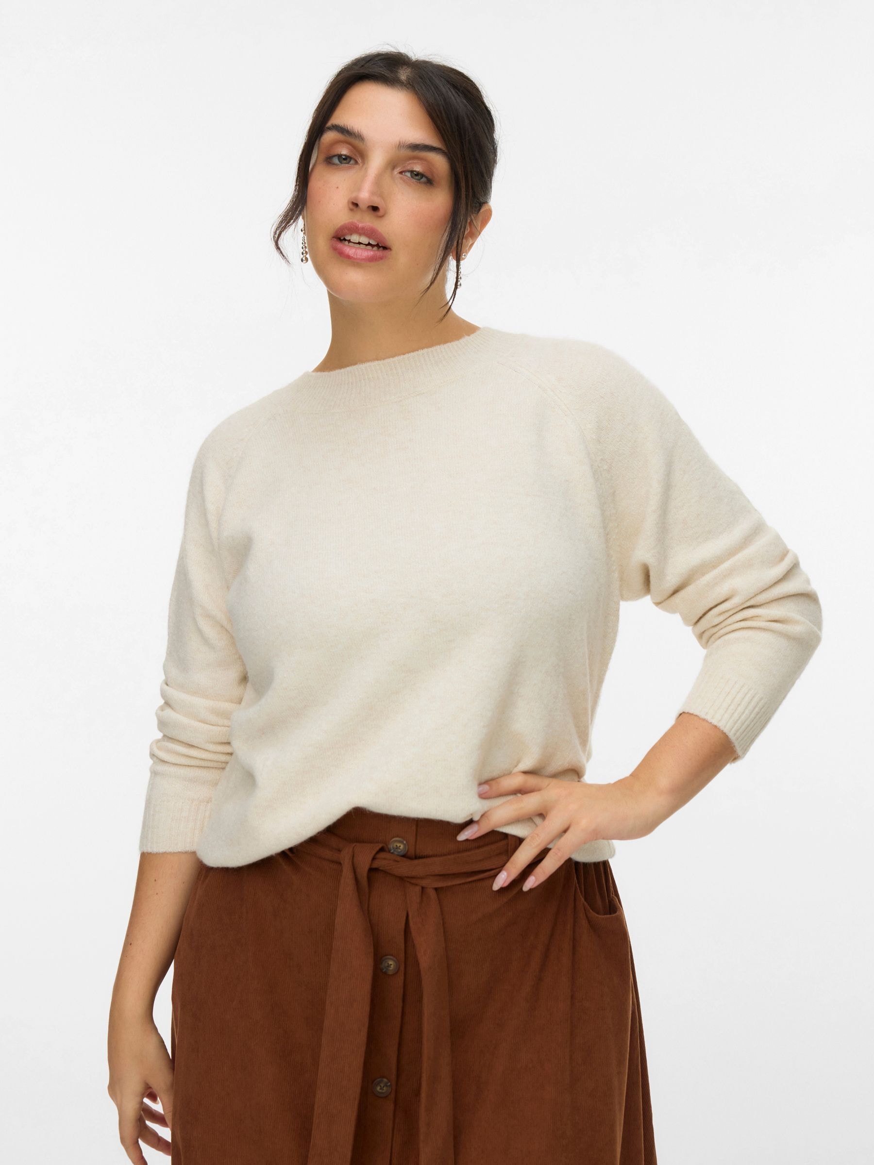 Vero Moda Curve Rundhalspullover "VMCDOFFY LS O-NECK BLOUSE GA NOOS CUR" günstig online kaufen