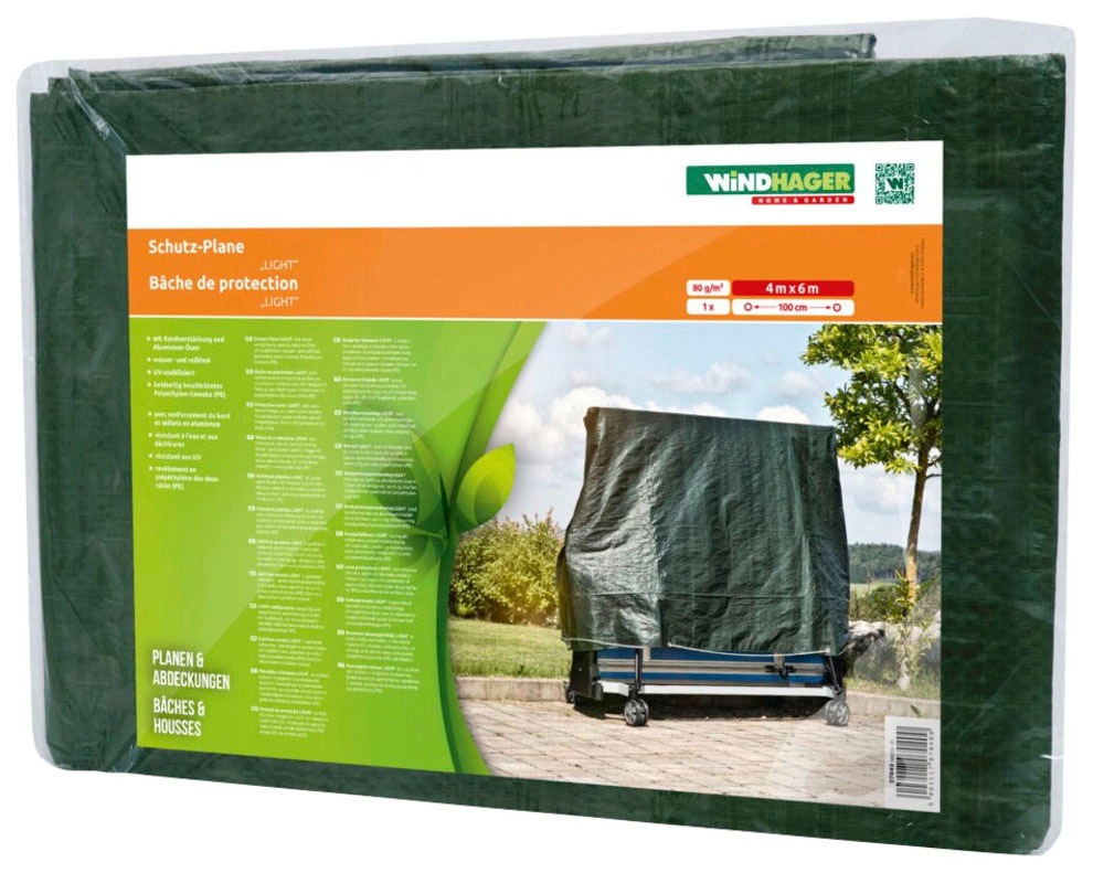 Windhager Schutzplane »LIGHT«, LxB: 6x4 m, Bändchen-HDPE-Gewebe,widerstandsfähig gegen Witterung