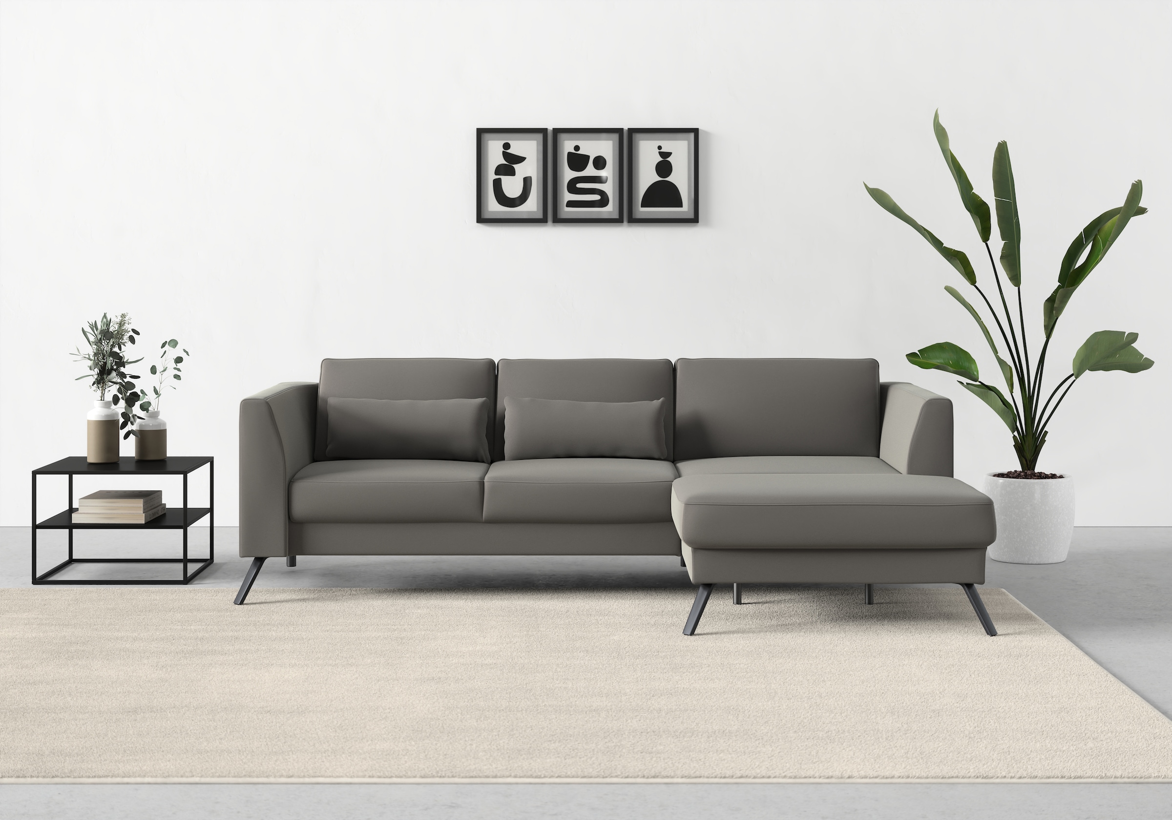 sit&more Ecksofa "Lindholm L-Form", mit Sitztiefenverstellung und Federkern günstig online kaufen