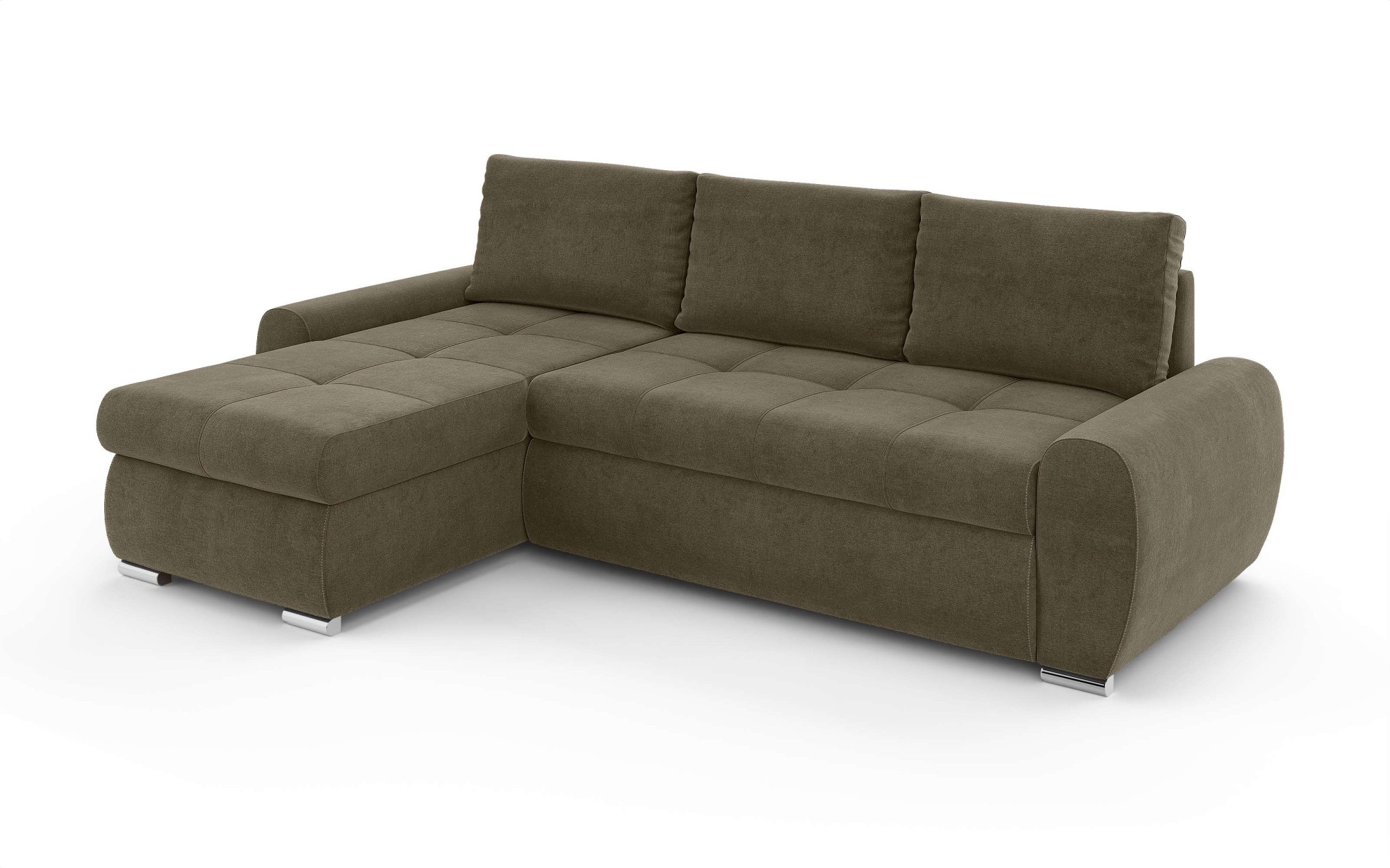 INOSIGN Ecksofa »HAVERHILL Schlafsofa mit Bettkasten, Maße B/H/T: 237/89/166 cm«, L-Form mit Recamiere links oder rechts bestellbar, Wellenunterfederung