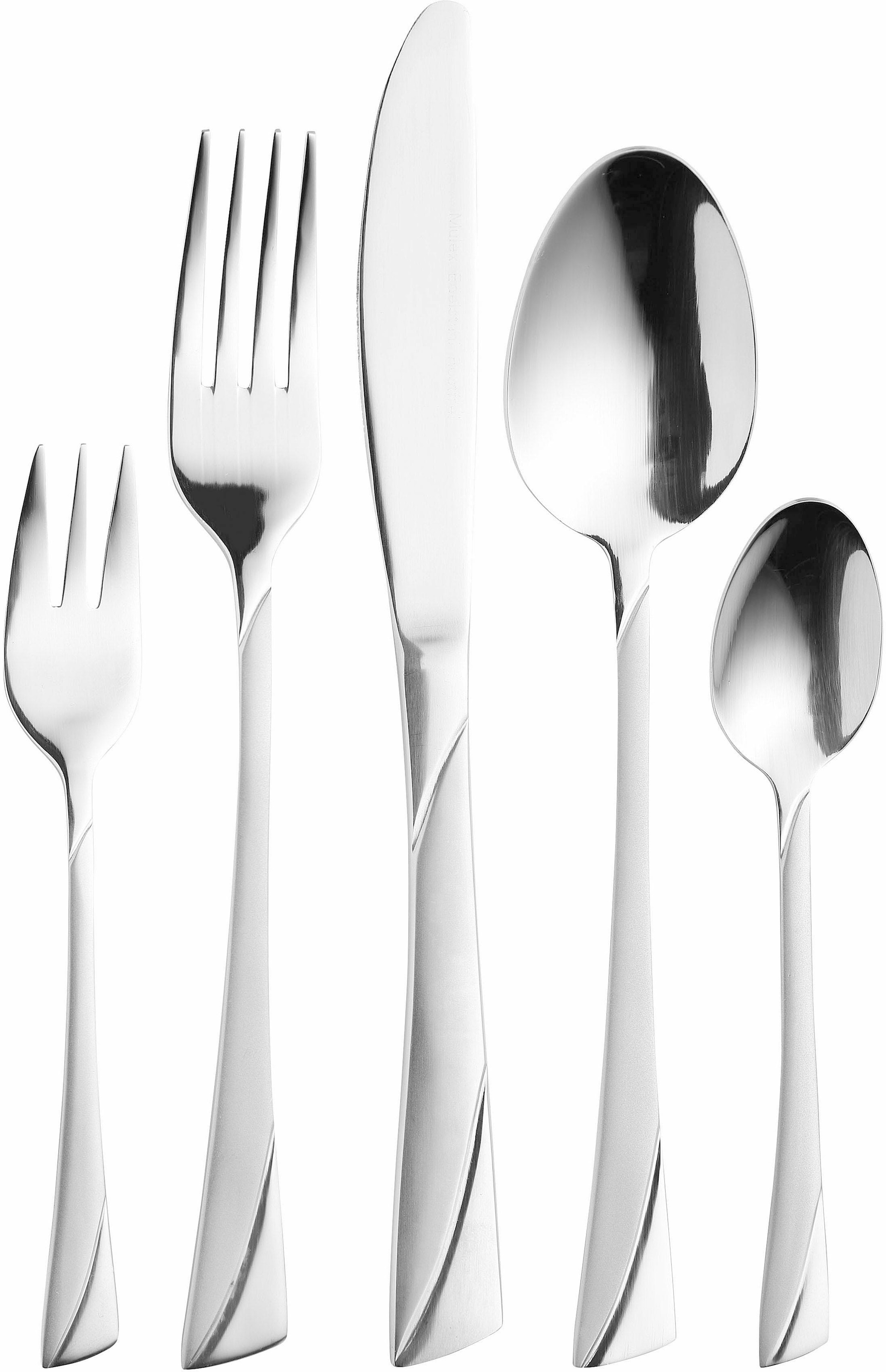 Mulex Besteck-Set "Alabama" kühles Design, diagonal, leicht geschwungene Li günstig online kaufen