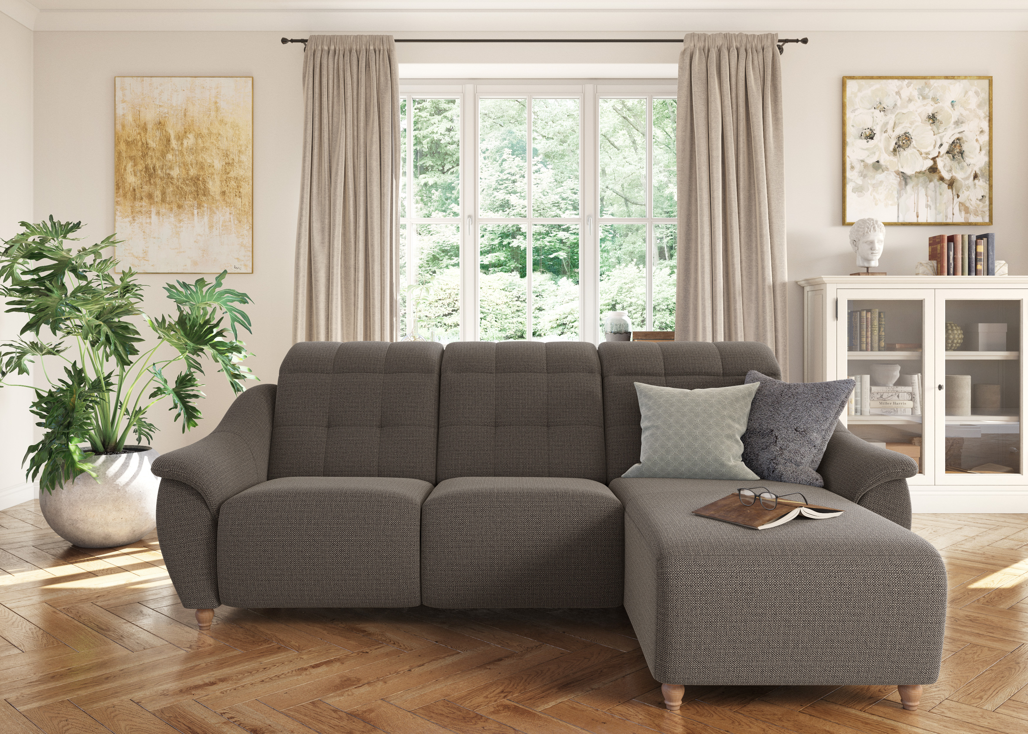 Home affaire Ecksofa "Boston L-Form" Kopfteilverstellung an jeder Sitzfläche, wahlweise Relaxfunktion