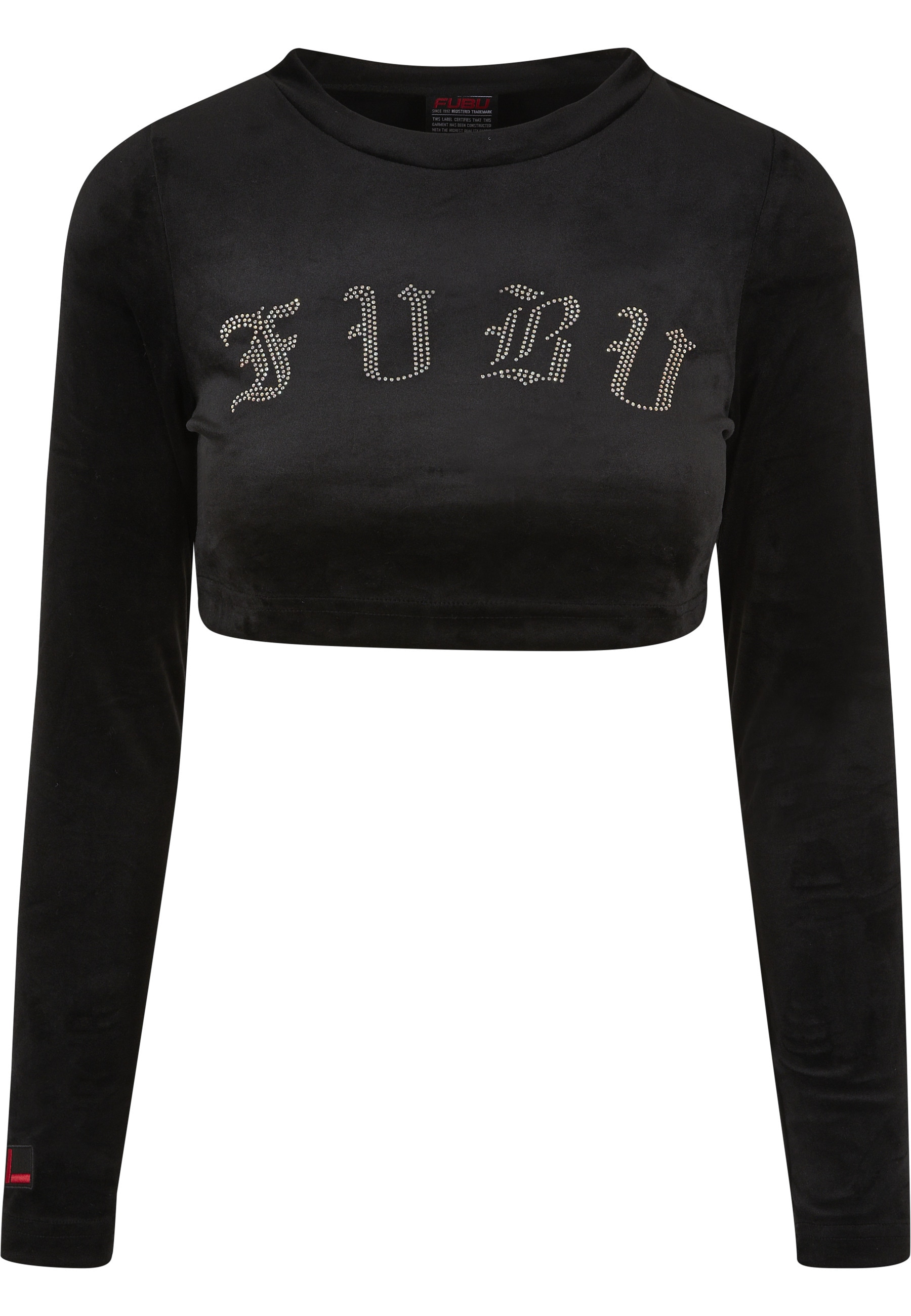 Fubu Longsleeve "Fubu Damen FW224-018-1 Old English Rhinestone Velours LS black" 1 Stk.