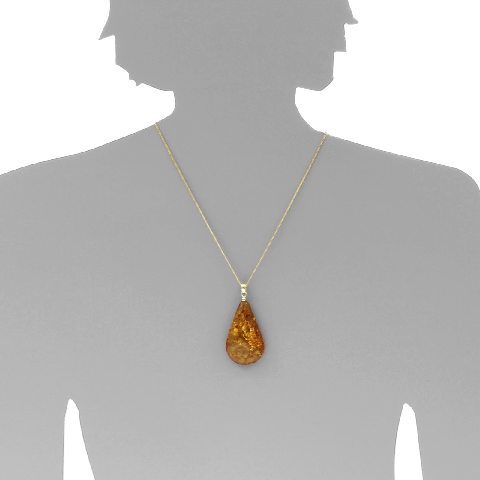 OSTSEE-SCHMUCK Kettenanhänger »Ostsee-Schmuck Anhänger Tropfen ca. 42 mm lang - Gold 585/000«, (1 tlg.)