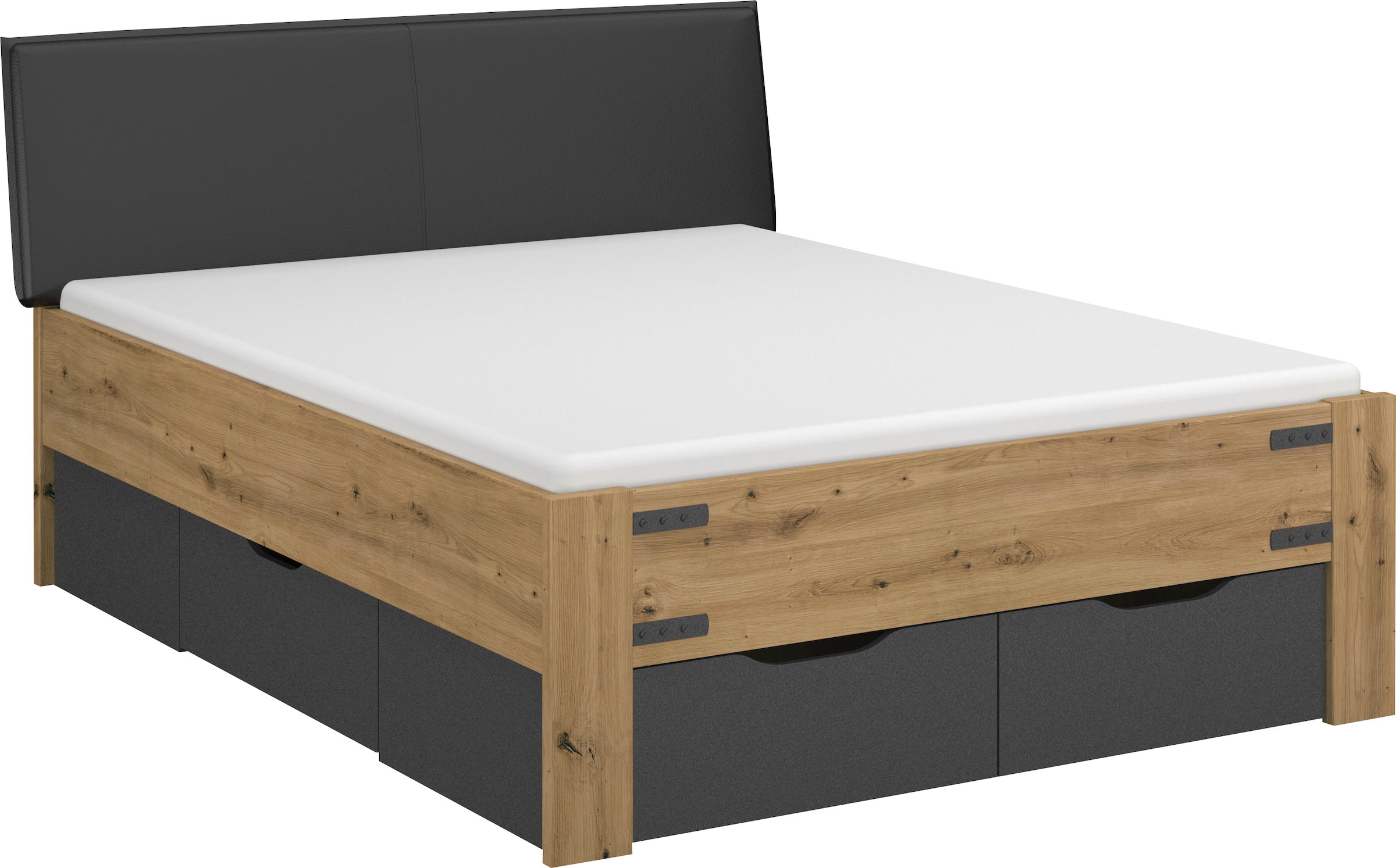 rauch Stauraumbett "Birmingham" mit Polsterkopfteil in Lederoptik günstig online kaufen