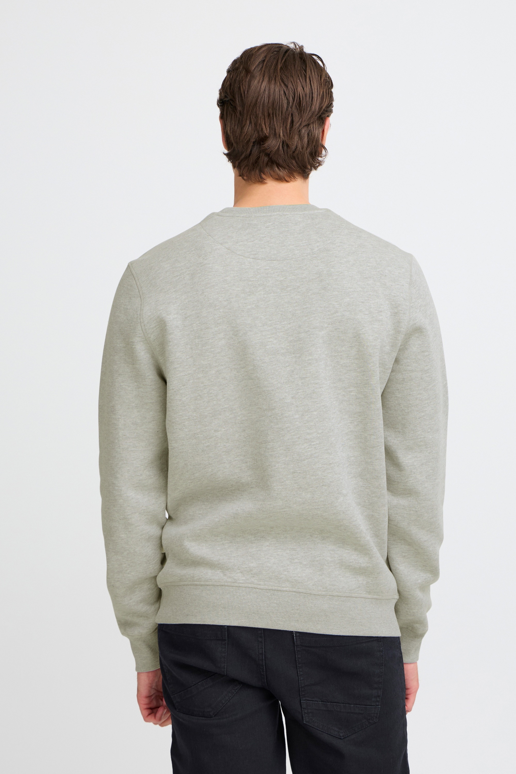 Rundhalspullover BLEND "BHSweatshirt", Herren, Gr. L, stone mix, Sweatware, 55% Polyester, 45% Baumwolle, unifarben, regular fit normal, Rundhals, eingesetzt, Pullover Rundhalspullover, Lässiger Sweatpullover mit Print 3