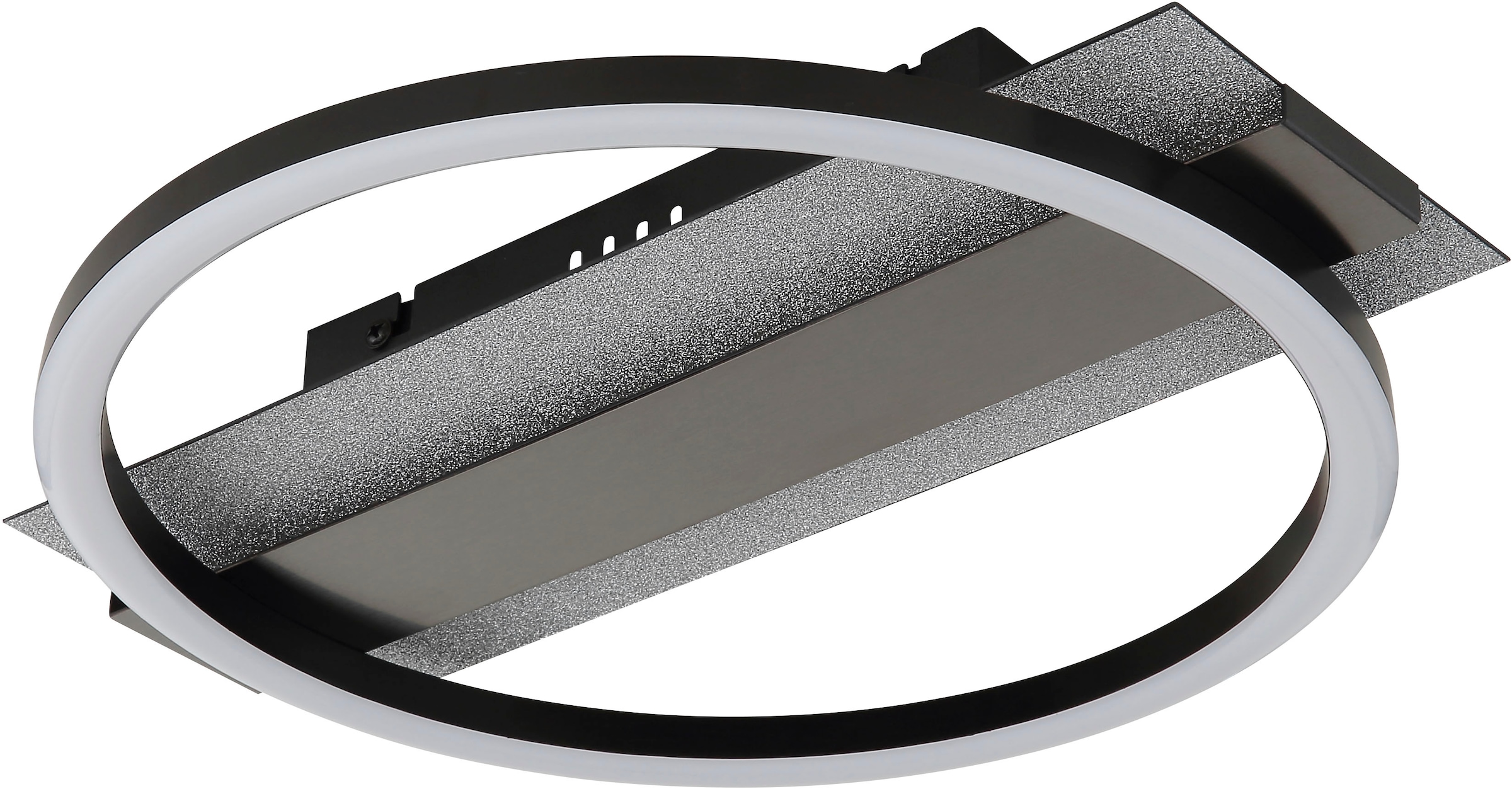 GLOBO LIGHTING Deckenleuchte »NORBERTO« LED-Modul 1 Stk. Warmweiß Deckenleuchte schwarz/silber, dimmbar, Memory, 3 Stufen Ringe