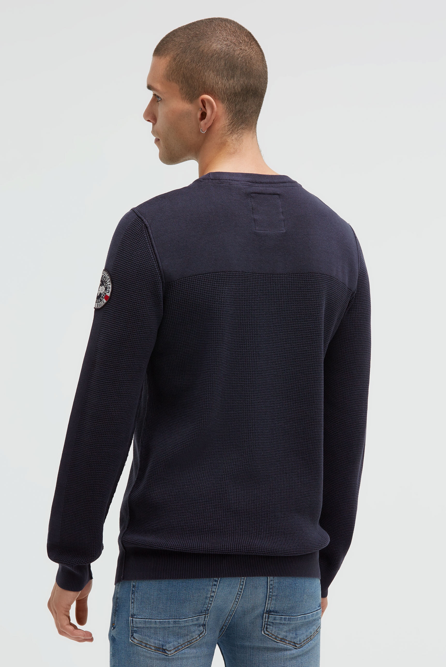 CAMP DAVID Rundhalspullover mit nach außen gekehrten Nähten