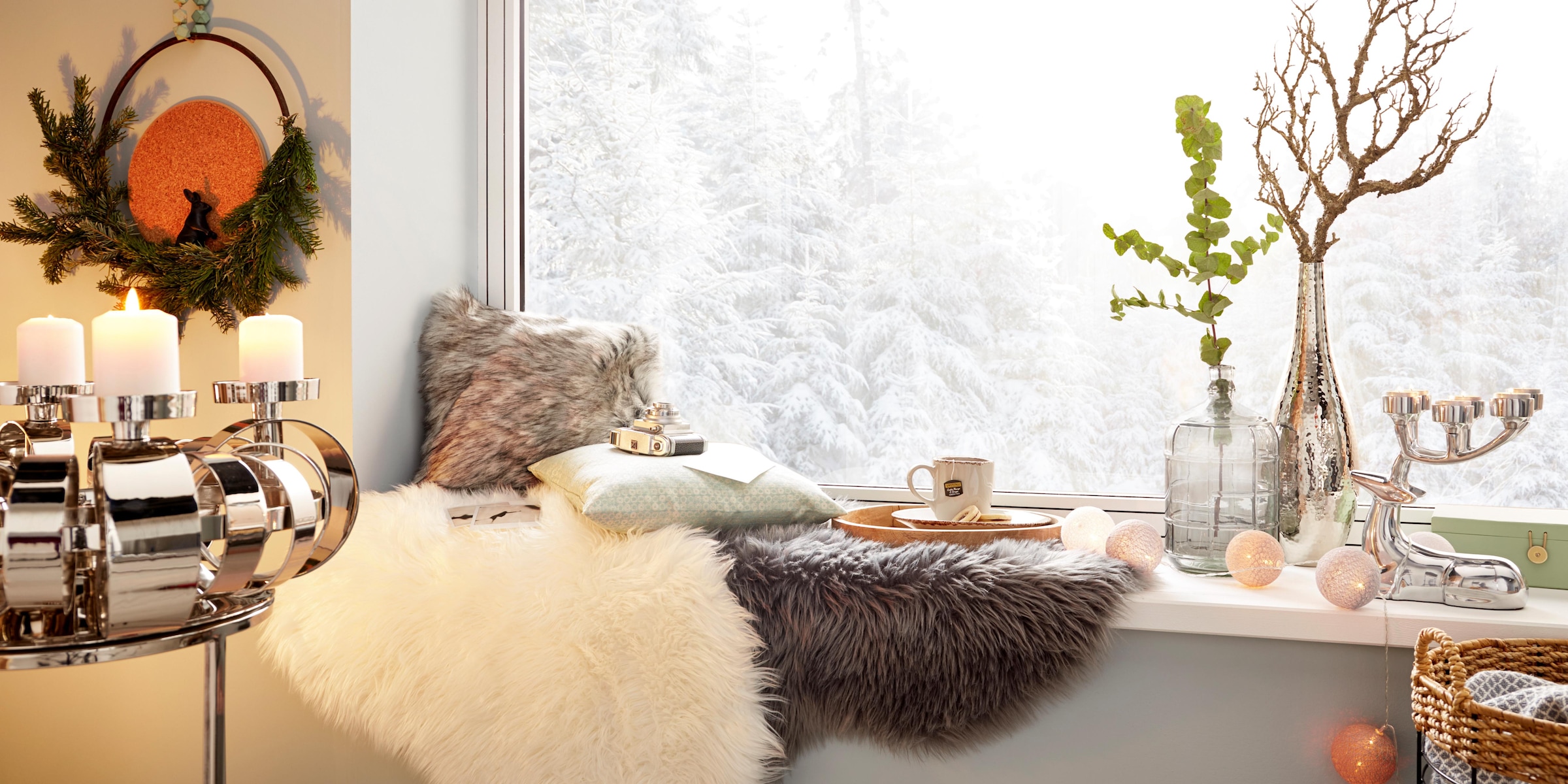 my home Winterliche BAUR in Kunstpflanze »Weihnachtsdeko«, Dekozweig, gefrosteter Ausführung 