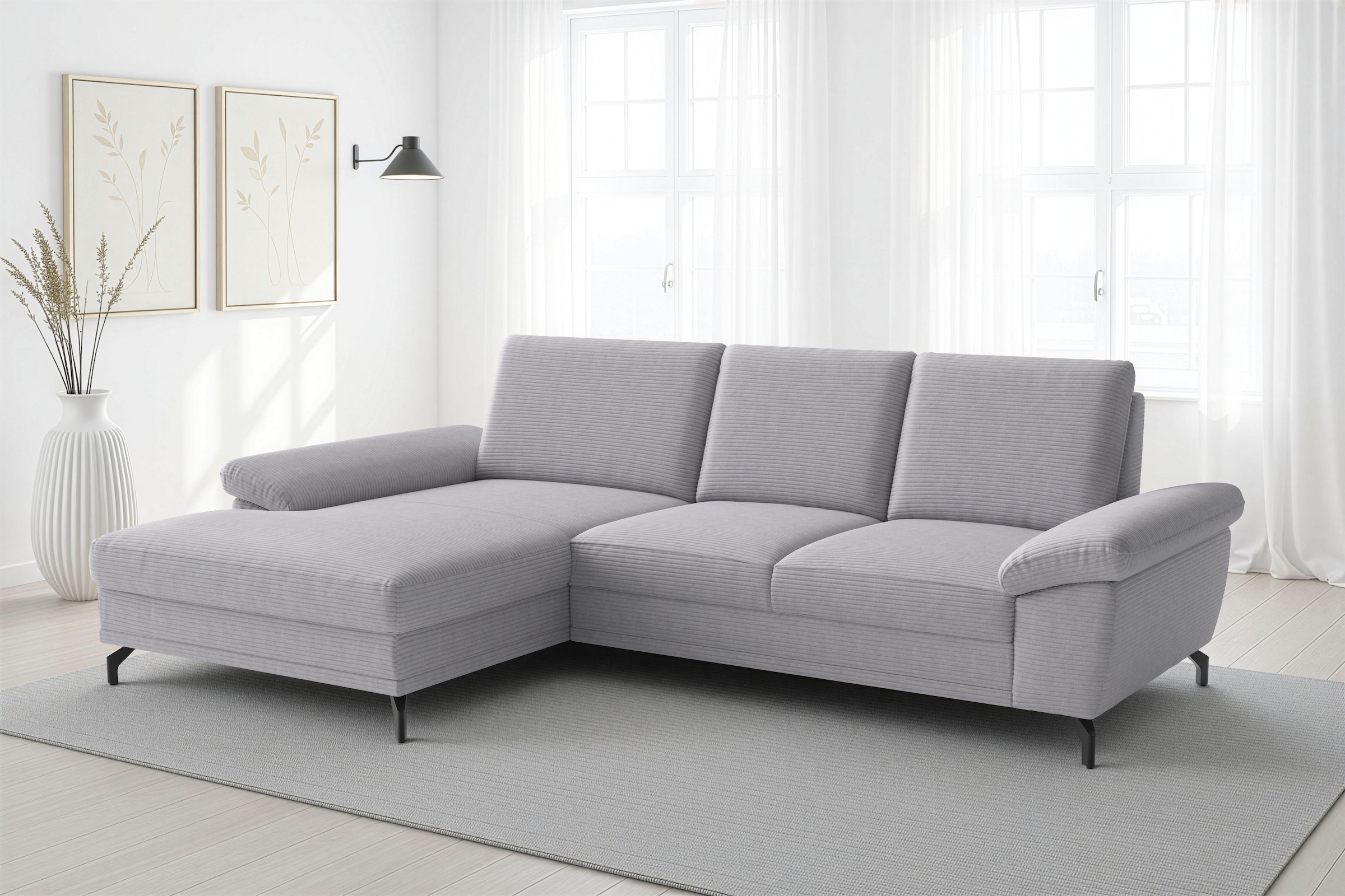 sit&more Ecksofa "Chelsea L-Form, B: 264 cm, Armteil- & Sitztiefenverstellung" optional Schlaffunktion und Bettkasten