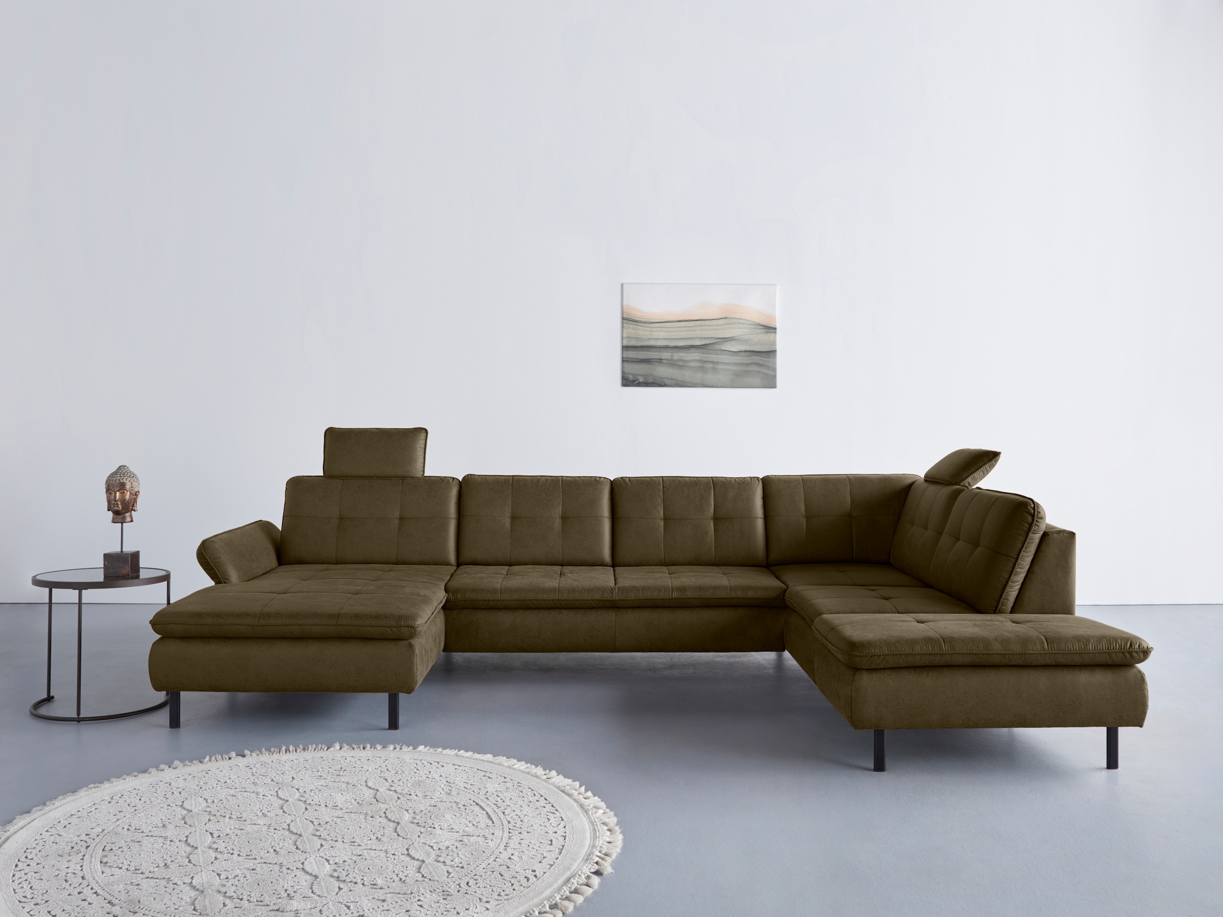 Home affaire Wohnlandschaft "Birkholm U-Form" Armlehnverstellung, auch in E günstig online kaufen