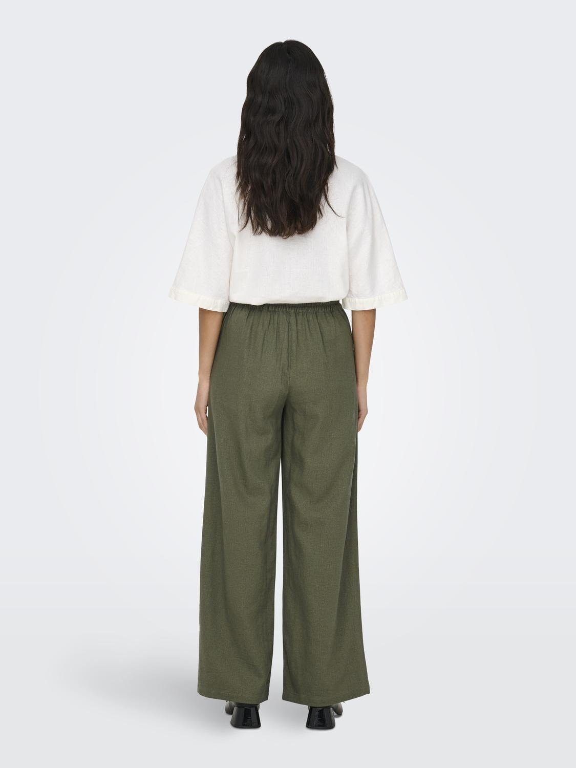 JDY Leinenhose »JDYSAY LINEN HW WIDE PANT WVN NOOS«