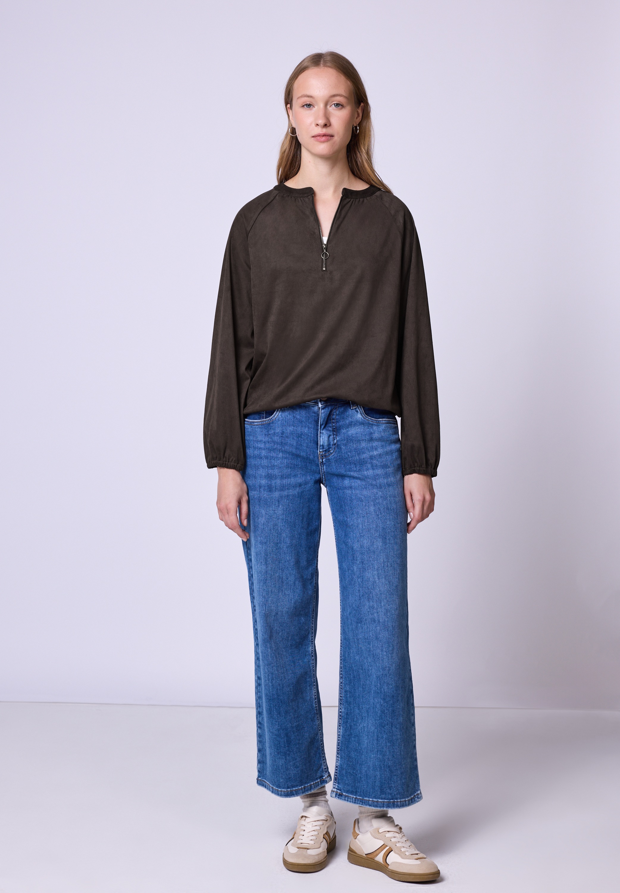 STREET ONE STUDIO Langarmbluse in Unifarbe