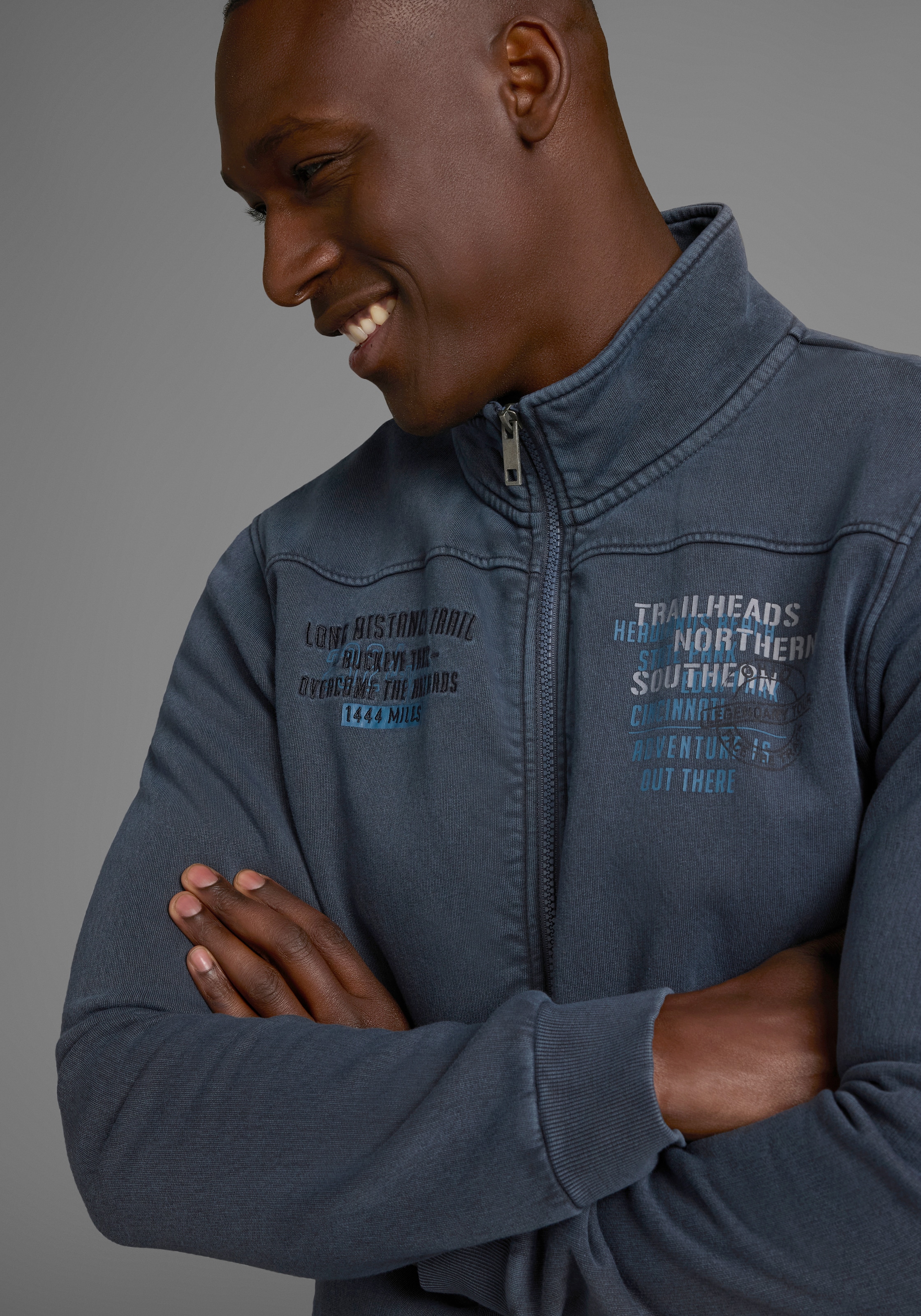 Man's World Sweatjacke, mit Print und Stickerei