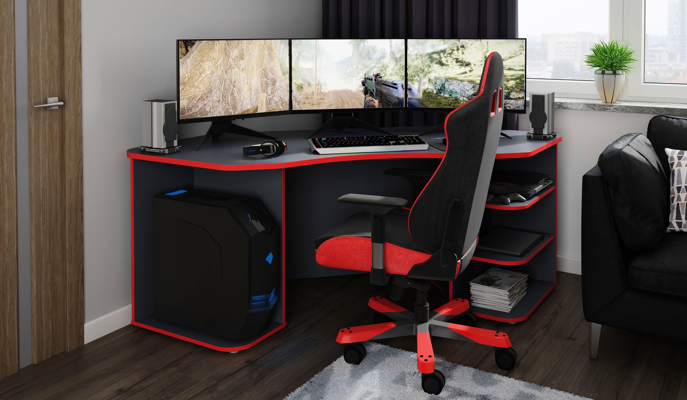byLIVING Gamingtisch "Thanatos", Breite 198 cm, moderner Eckschreibtisch günstig online kaufen