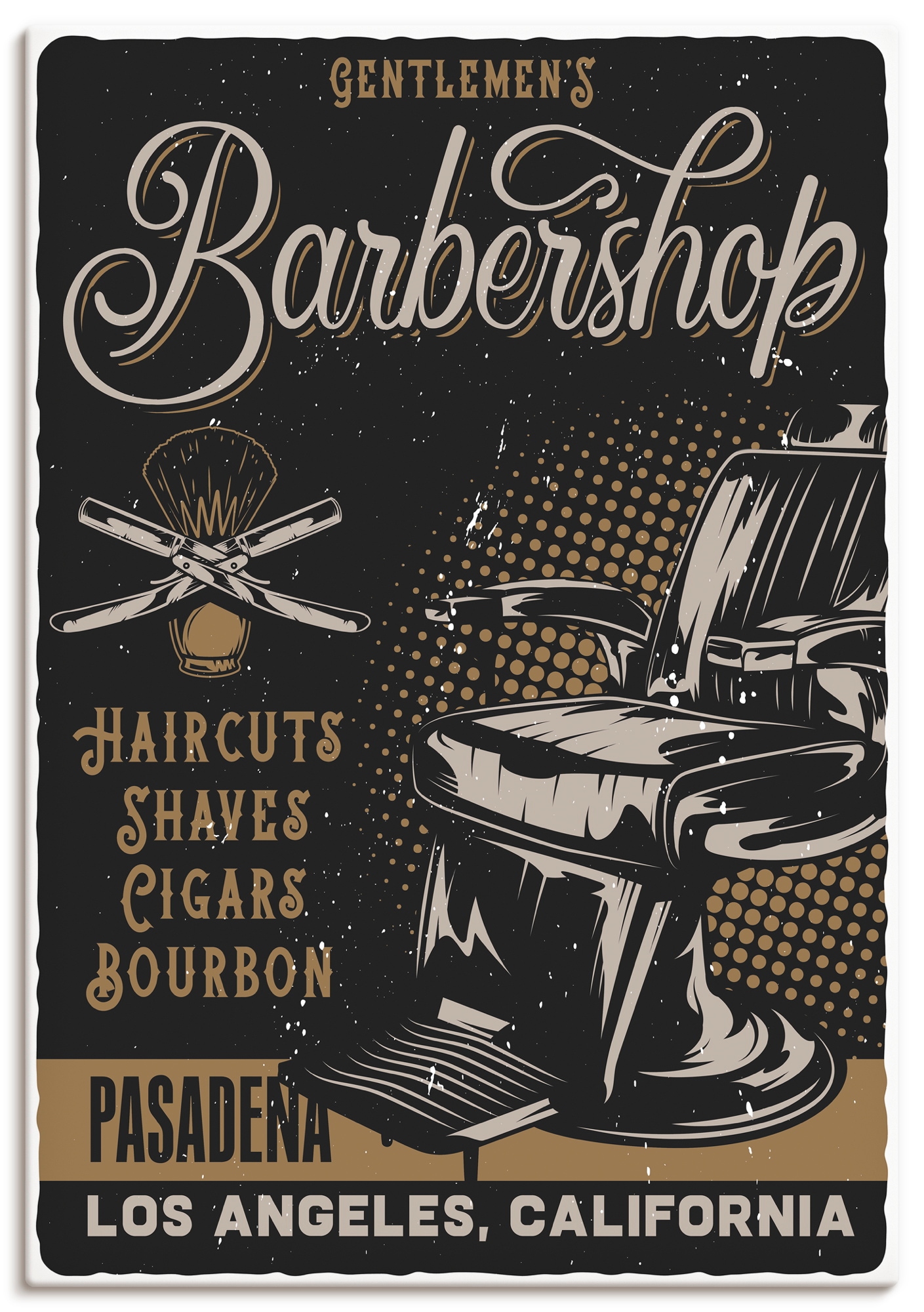 Artland Wandbild "Barbershop Plakat" 1 Stk. tlg. als Alubild, Leinwandbild, Poster, Wandaufkleber in verschied. Größen