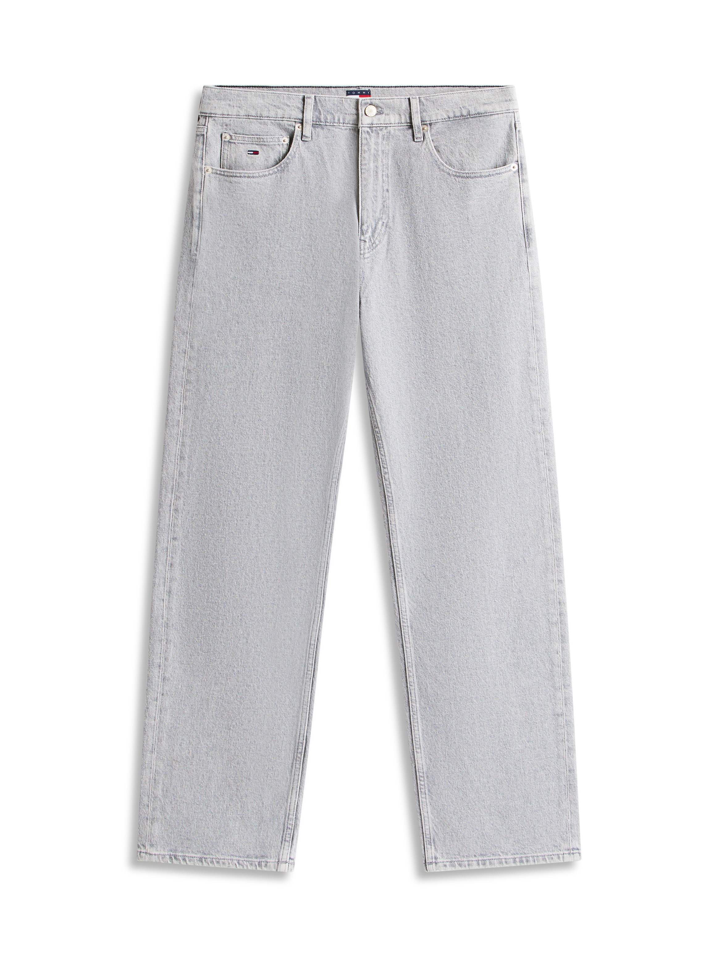 Straight-Jeans TOMMY JEANS "OTIS REGULAR", Herren, Gr. 38, Länge 32, denim grau, Denim/Jeans, Obermaterial: 99% Baumwolle, 1% Elasthan, unifarben, regular fit lang, Jeans Straight-Jeans, Regular fit mit praktischen Taschen 3