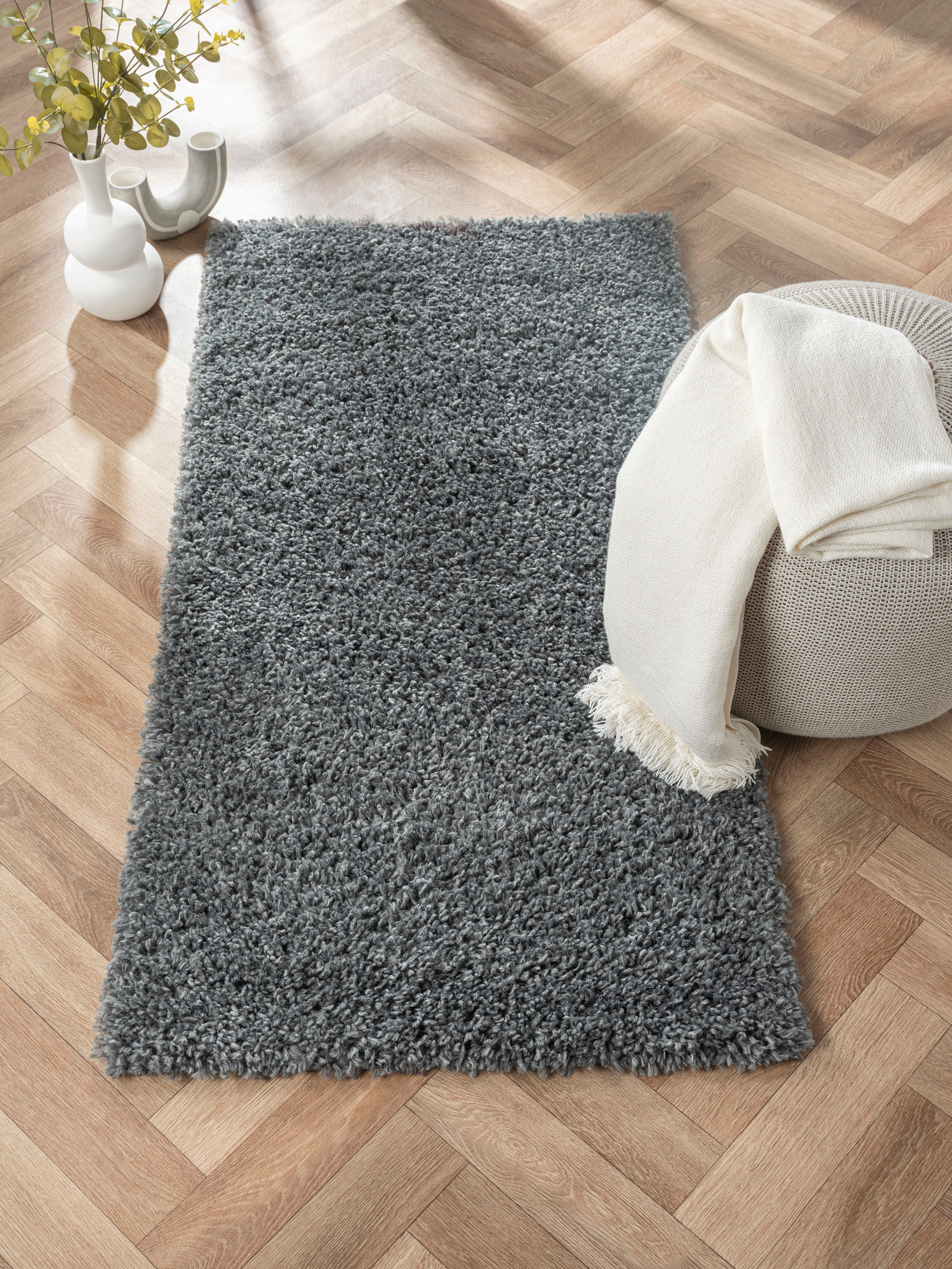 Myflair Möbel & Accessoires Hochflor-Teppich »My Shaggy«, rechteckig, 37 mm Höhe, Shaggy, Uni-Farben, leicht glänzend, Microfaser, extra flauschig