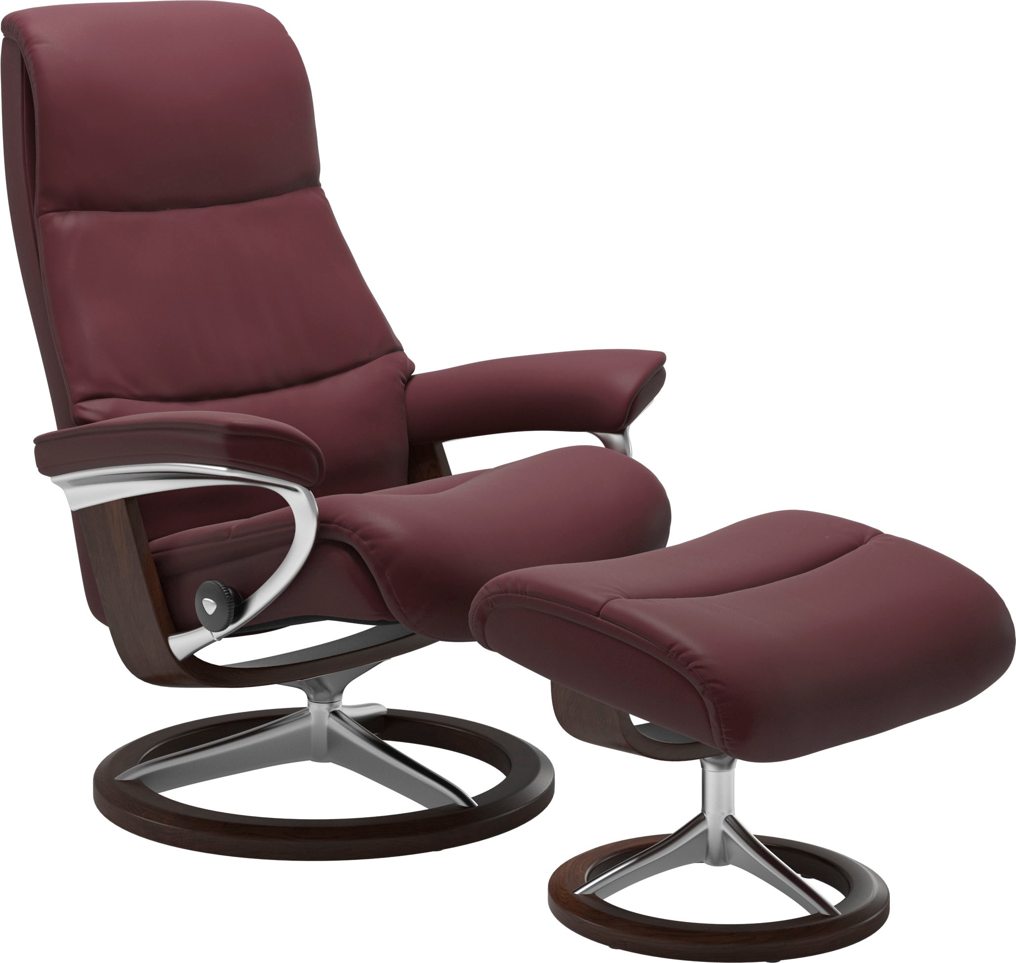 Stressless Relaxsessel "View" Set, Relaxsessel mit Hocker, mit Signature Base, Größe S,Gestell Braun