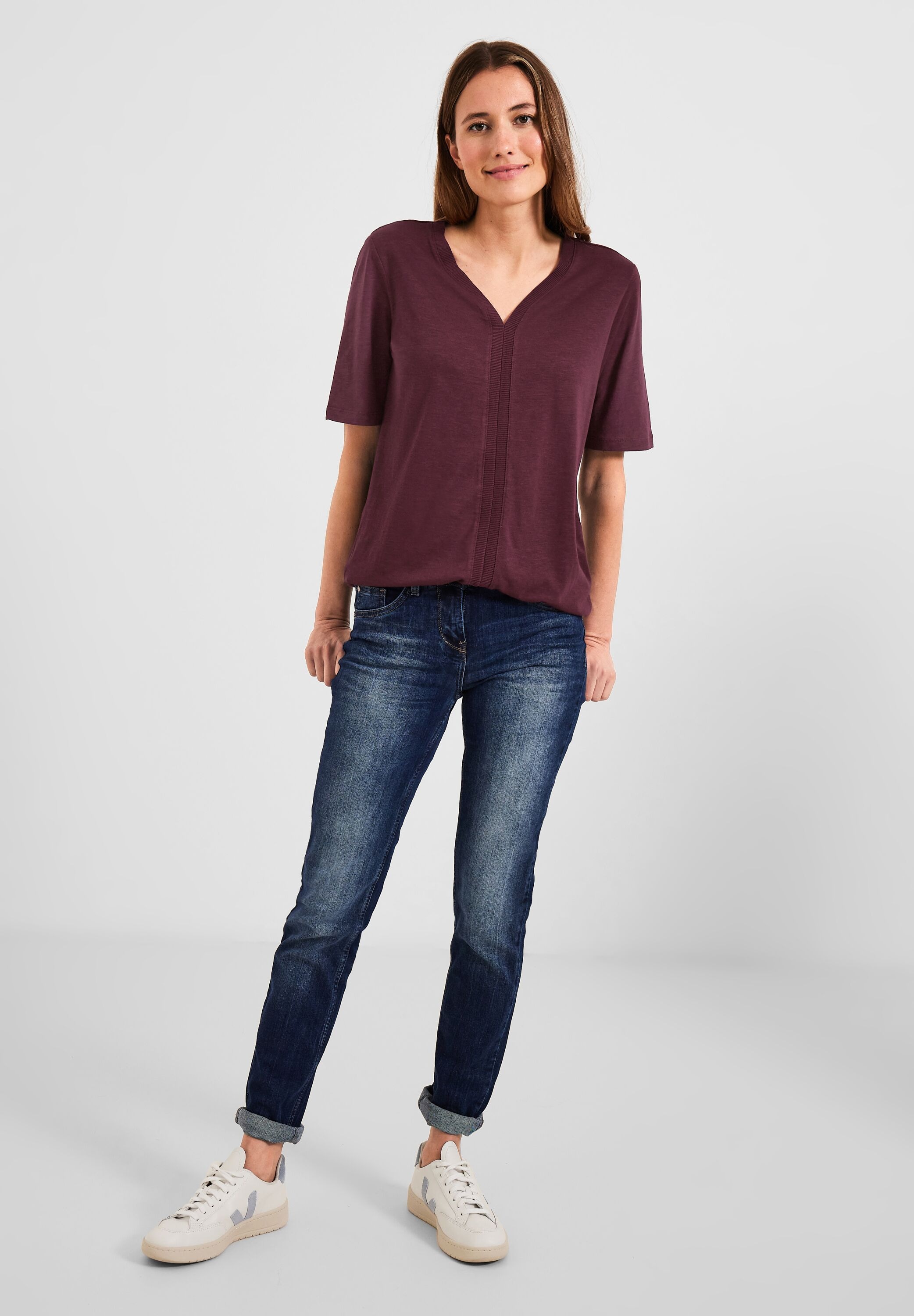 Cecil T-Shirt, aus softem Materialmix