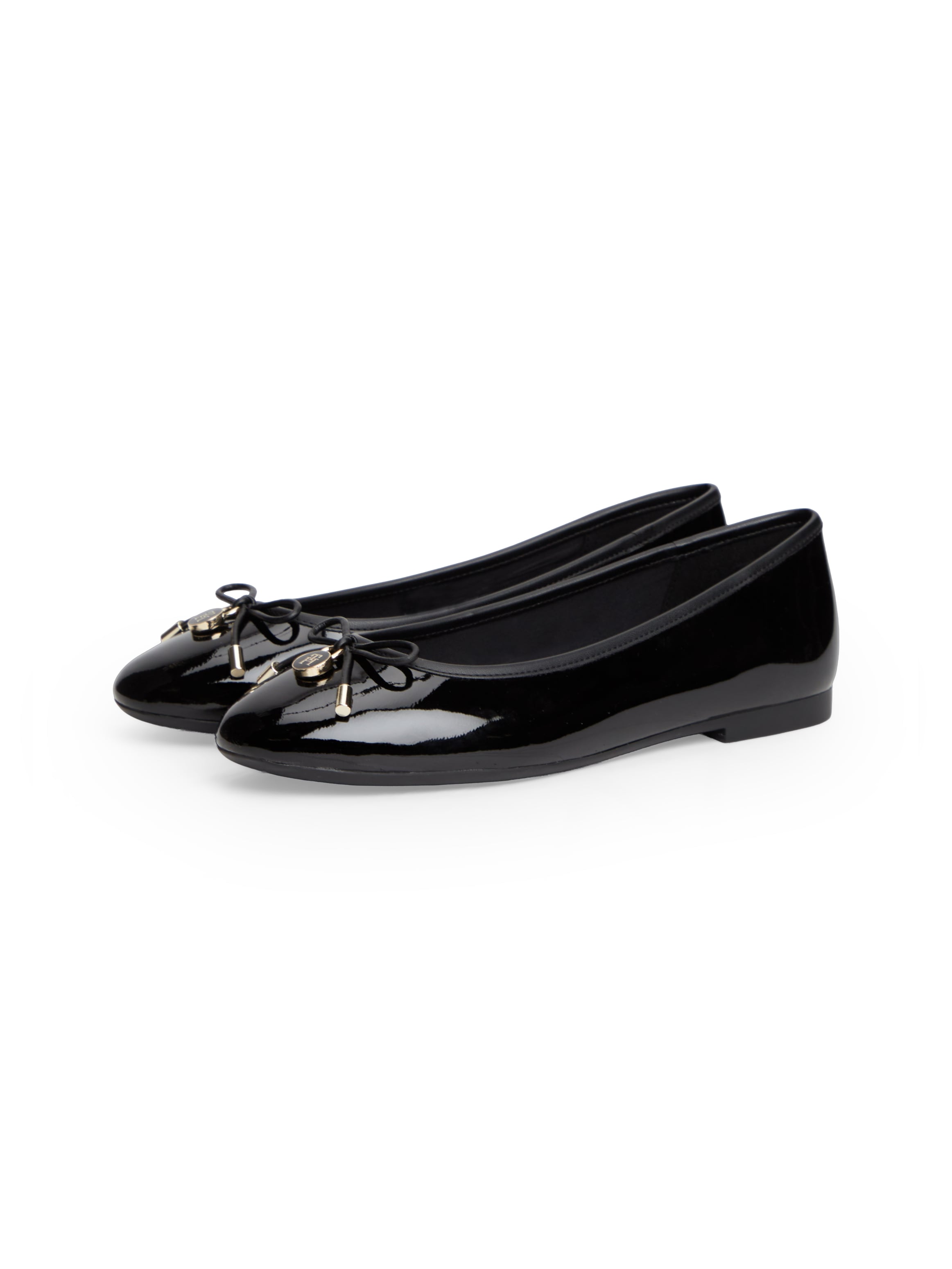 Tommy Hilfiger Ballerina "TH CHARM PATENT BALLERINA" Businessschuh, Schlupfschuh goldfb. TH-Schmuckelement, schmale Form